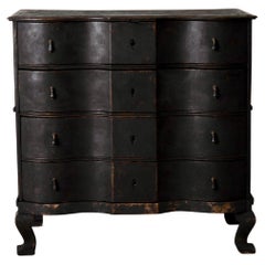 Chest of Drawers Swedish Black Baroque Period Sweden