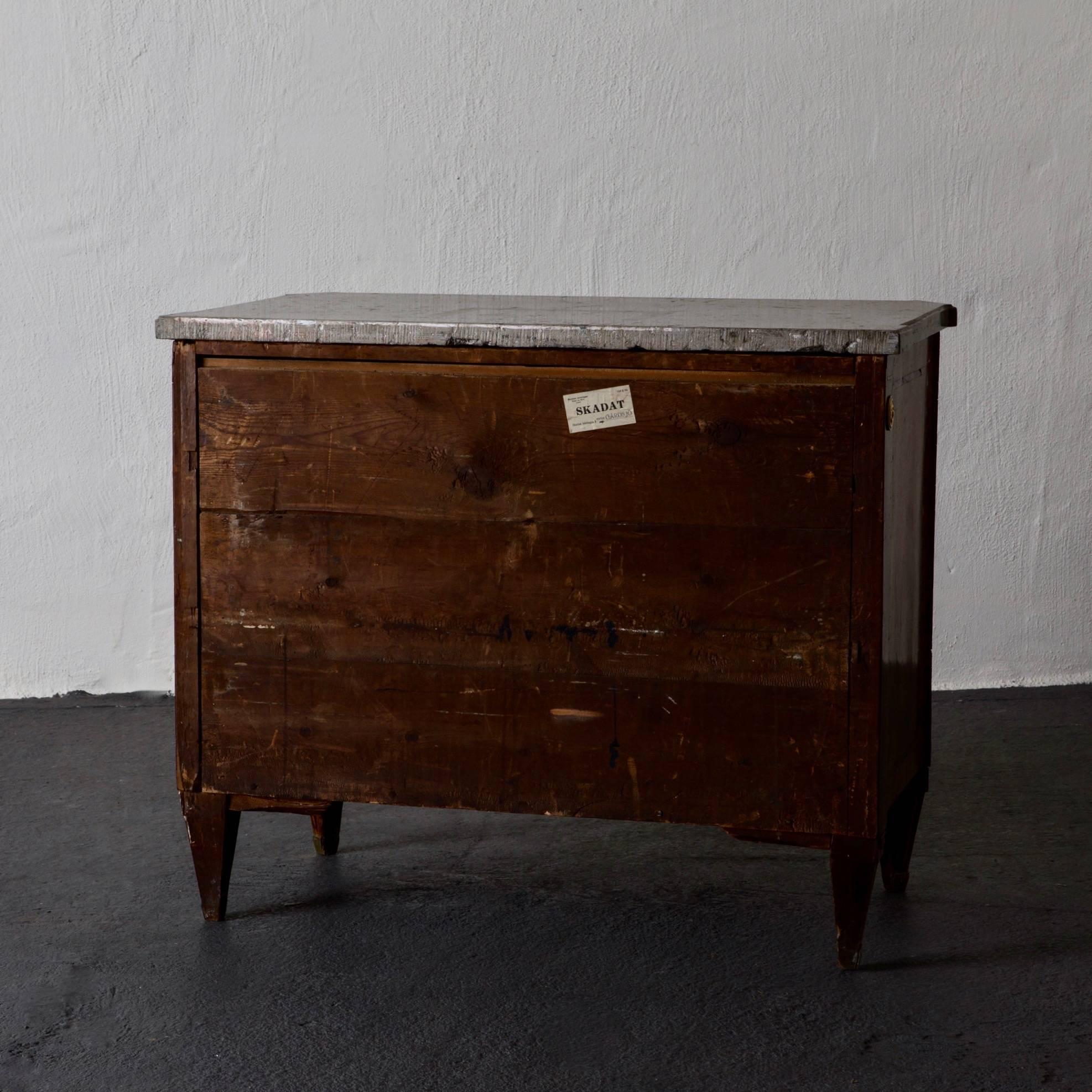 Chest of Drawers Swedish Gustavian Neoclassical, 19th Century Stone Top, Sweden 5