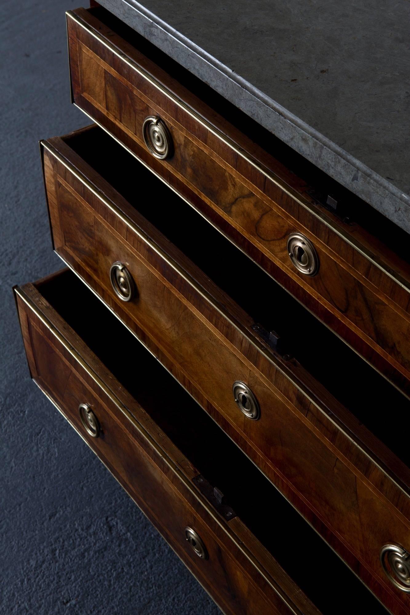 Chest of Drawers Swedish Gustavian Neoclassical, 19th Century Stone Top, Sweden 3