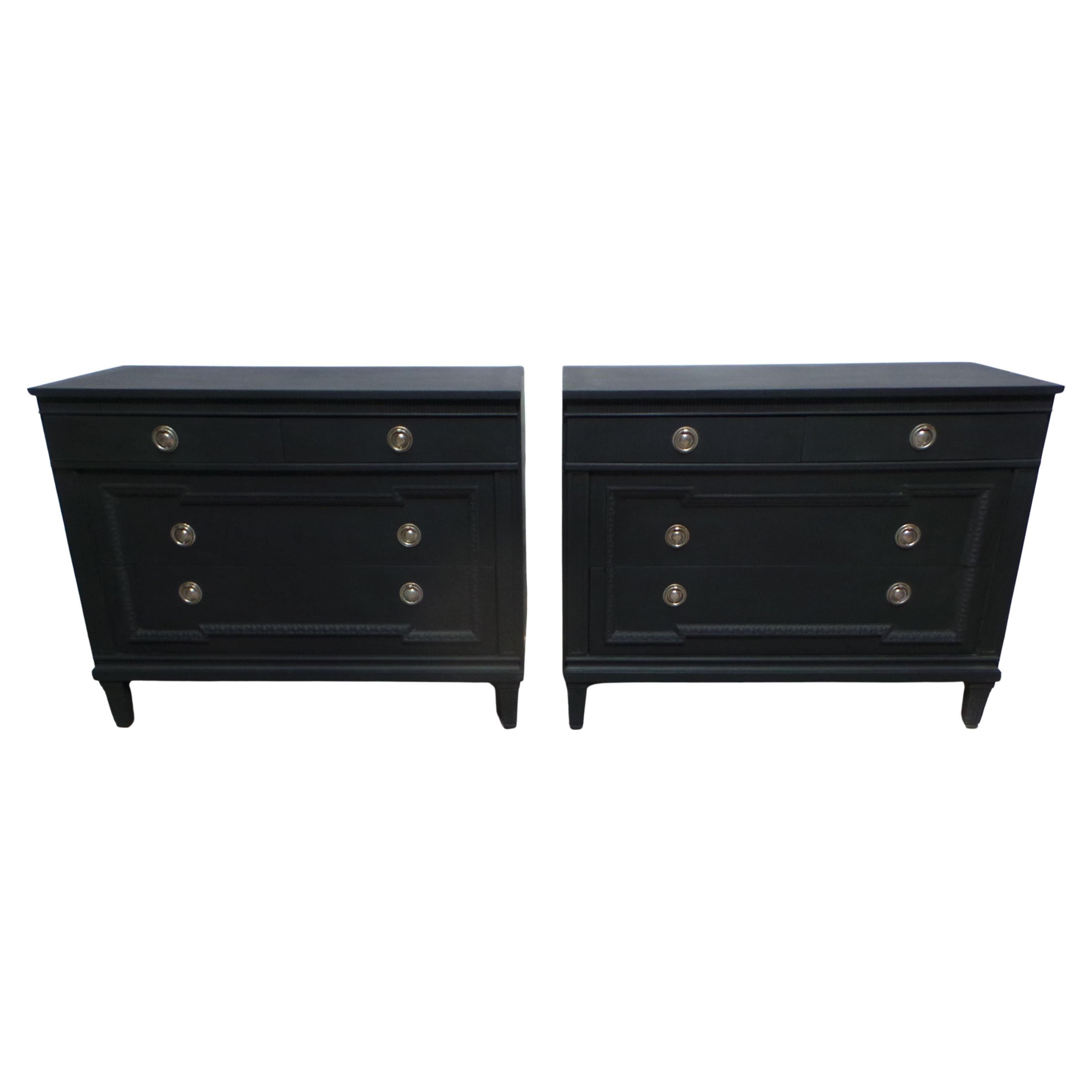 Cassettiera svedese in stile gustaviano Midnight Black