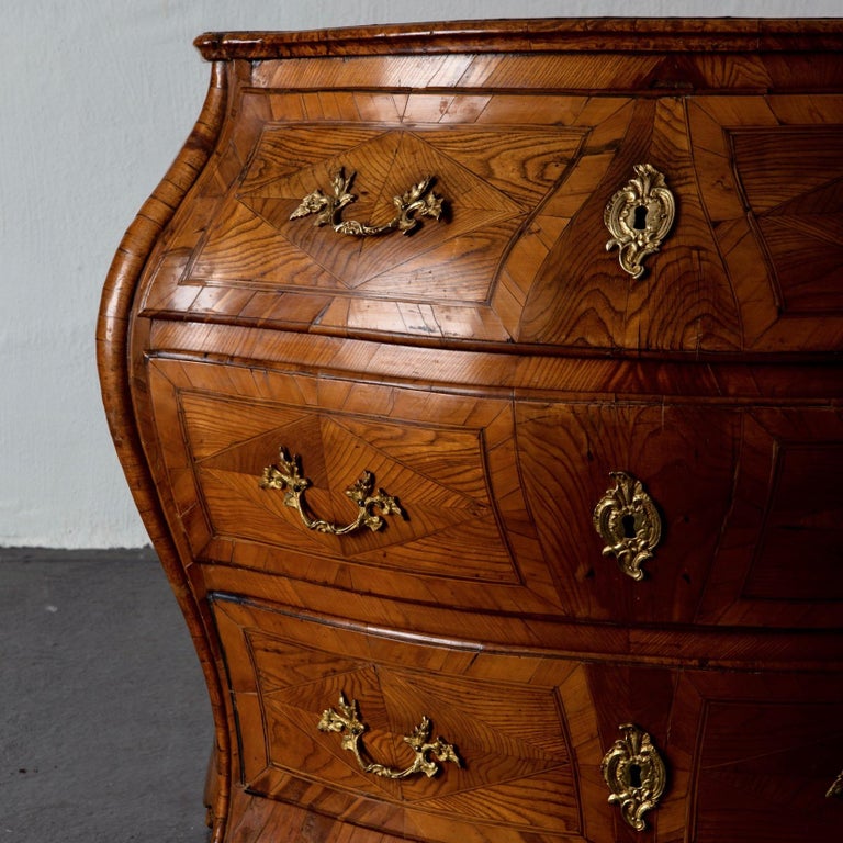 Chest of Drawers Swedish Rococo Light Wood, Sweden For Sale at 1stDibs