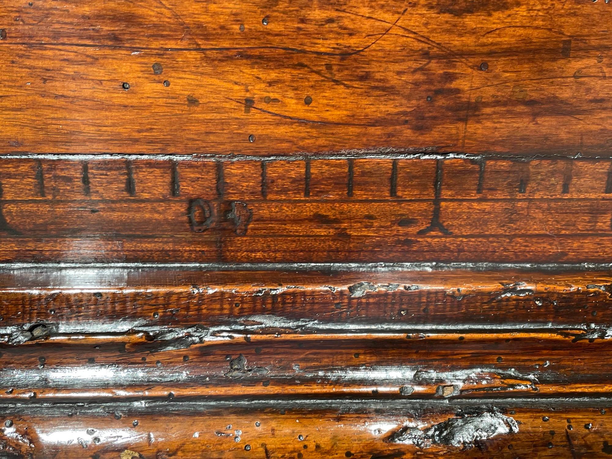 Late 17th Century Chest of Drawers Table Kneeler Inginocciatoio Walnut Venice Rule Carved Baroque For Sale