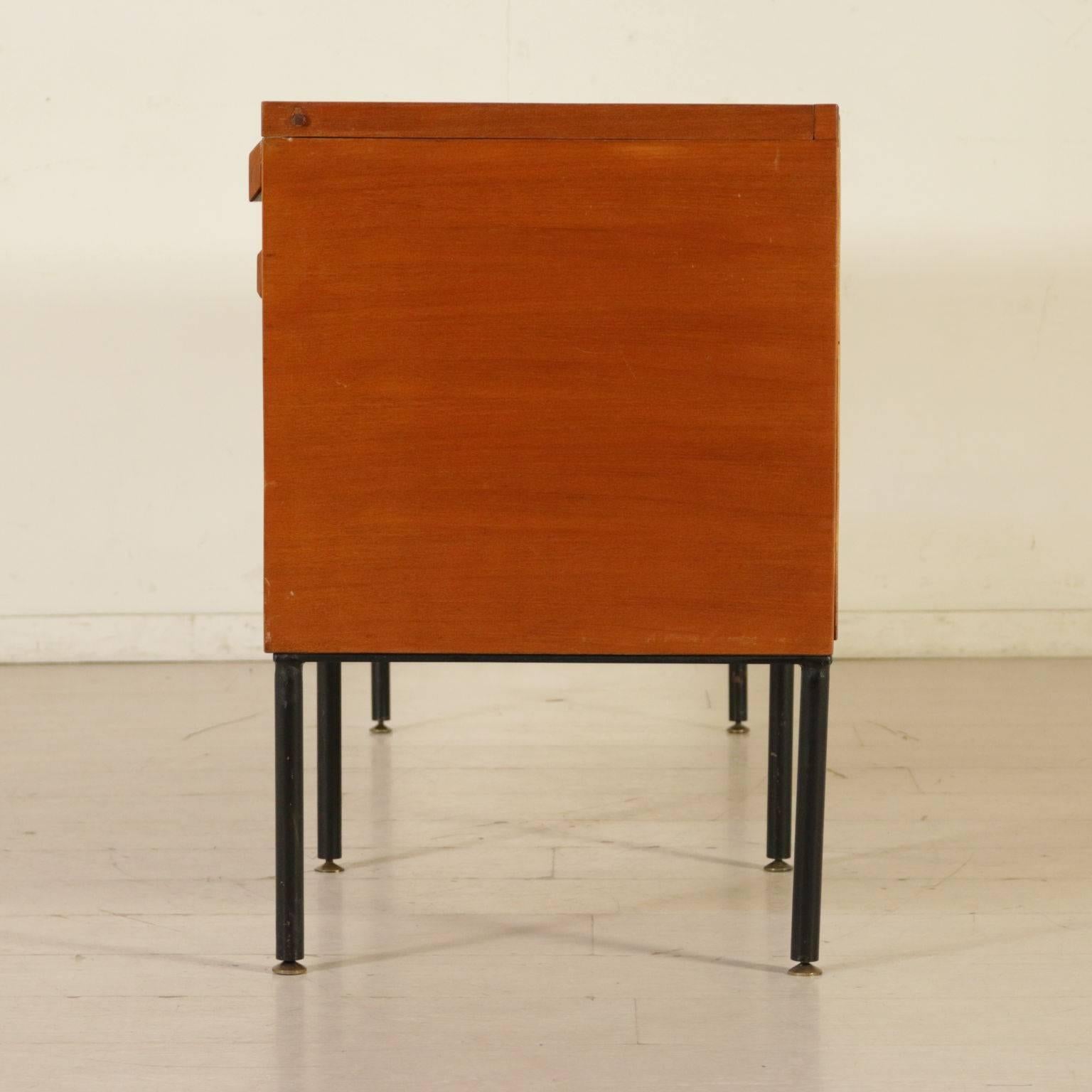 Chest of Drawers Teak Formica Metal Brass, Vintage Italy, 1960s 3