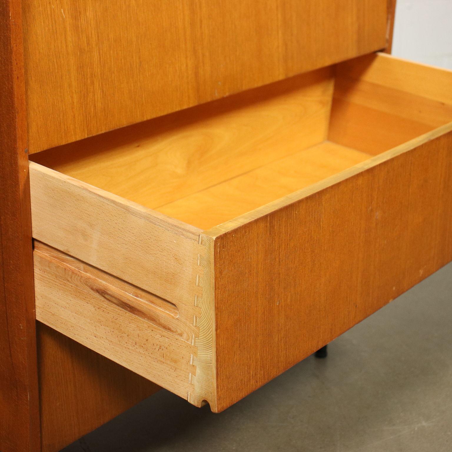 Chest of Drawers Teak Veneer Metal, Italy, 1960s 4