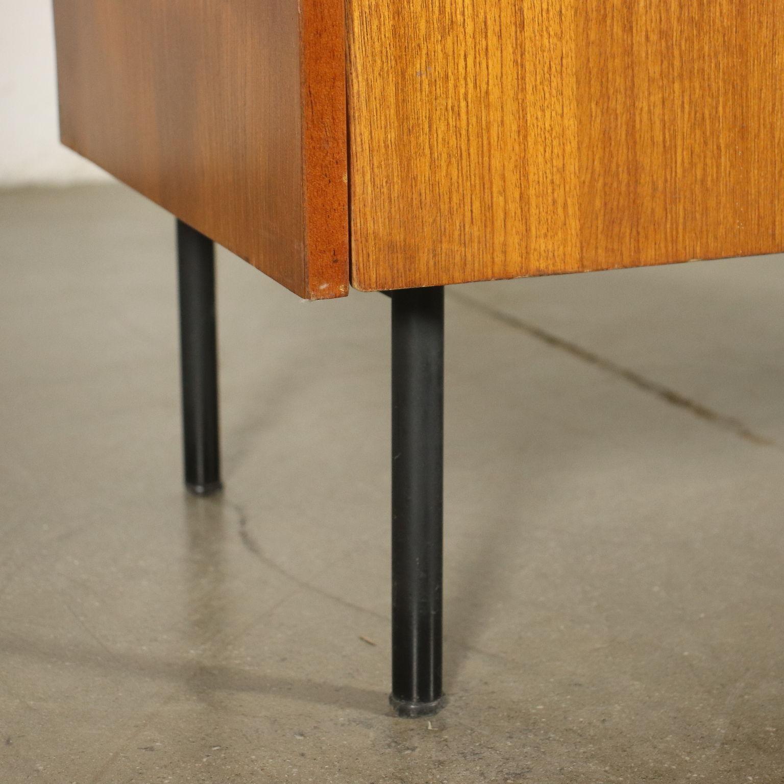 Chest of Drawers Teak Veneer Metal, Italy, 1960s 6