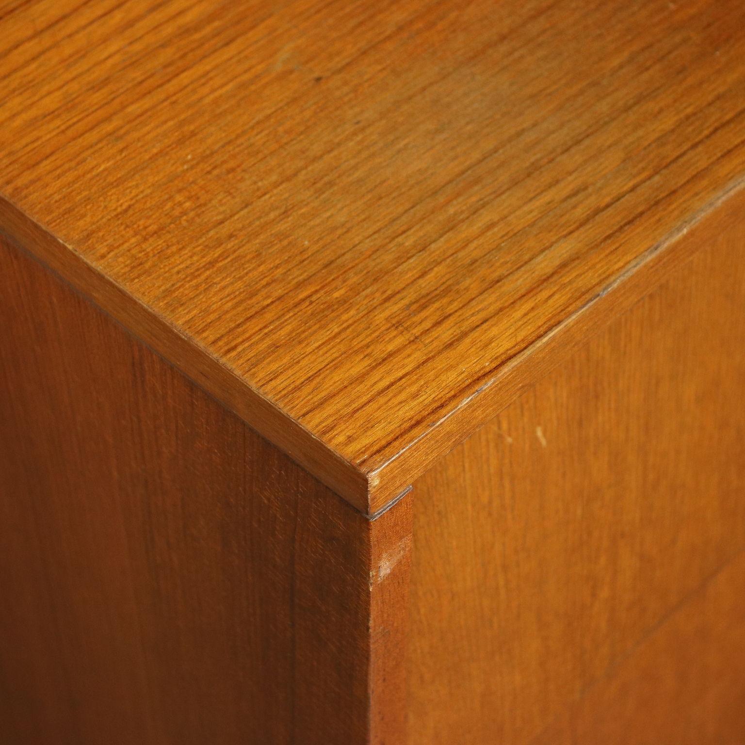 Chest of Drawers Teak Veneer Metal, Italy, 1960s 2