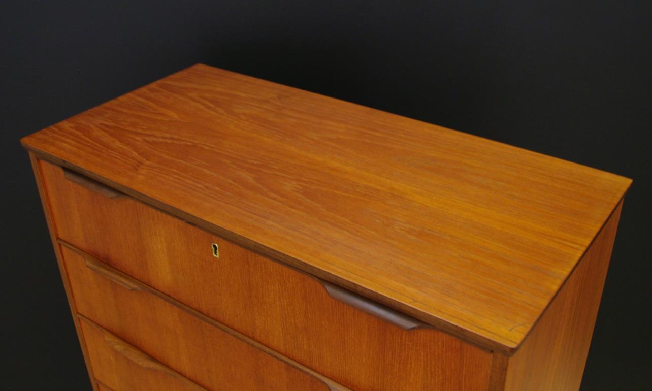 Veneer Chest of Drawers Vintage Midcentury Danish Design Teak