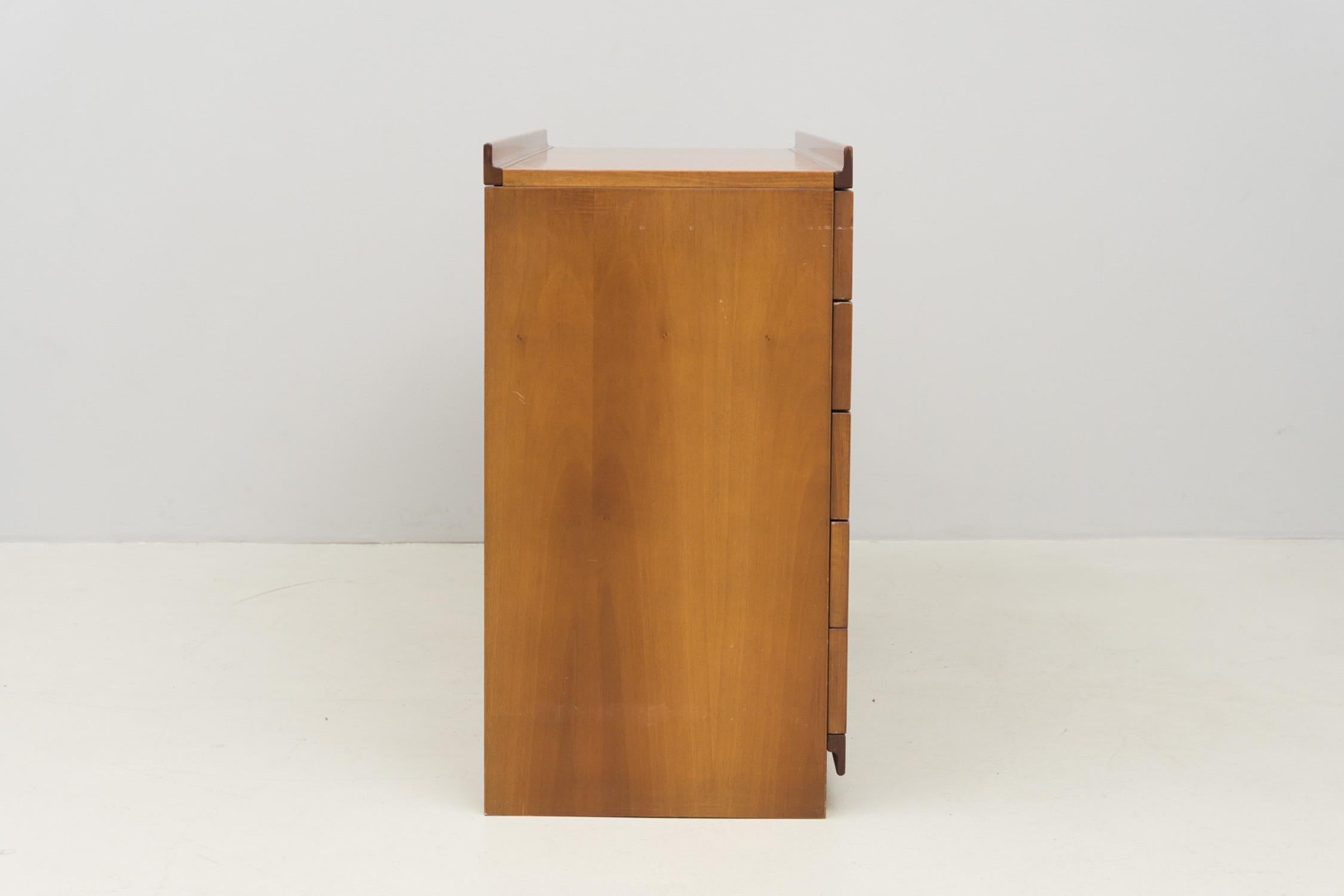 Italian Chest of Drawers, Walnut, by Tito Agnoli, 1968 For Sale