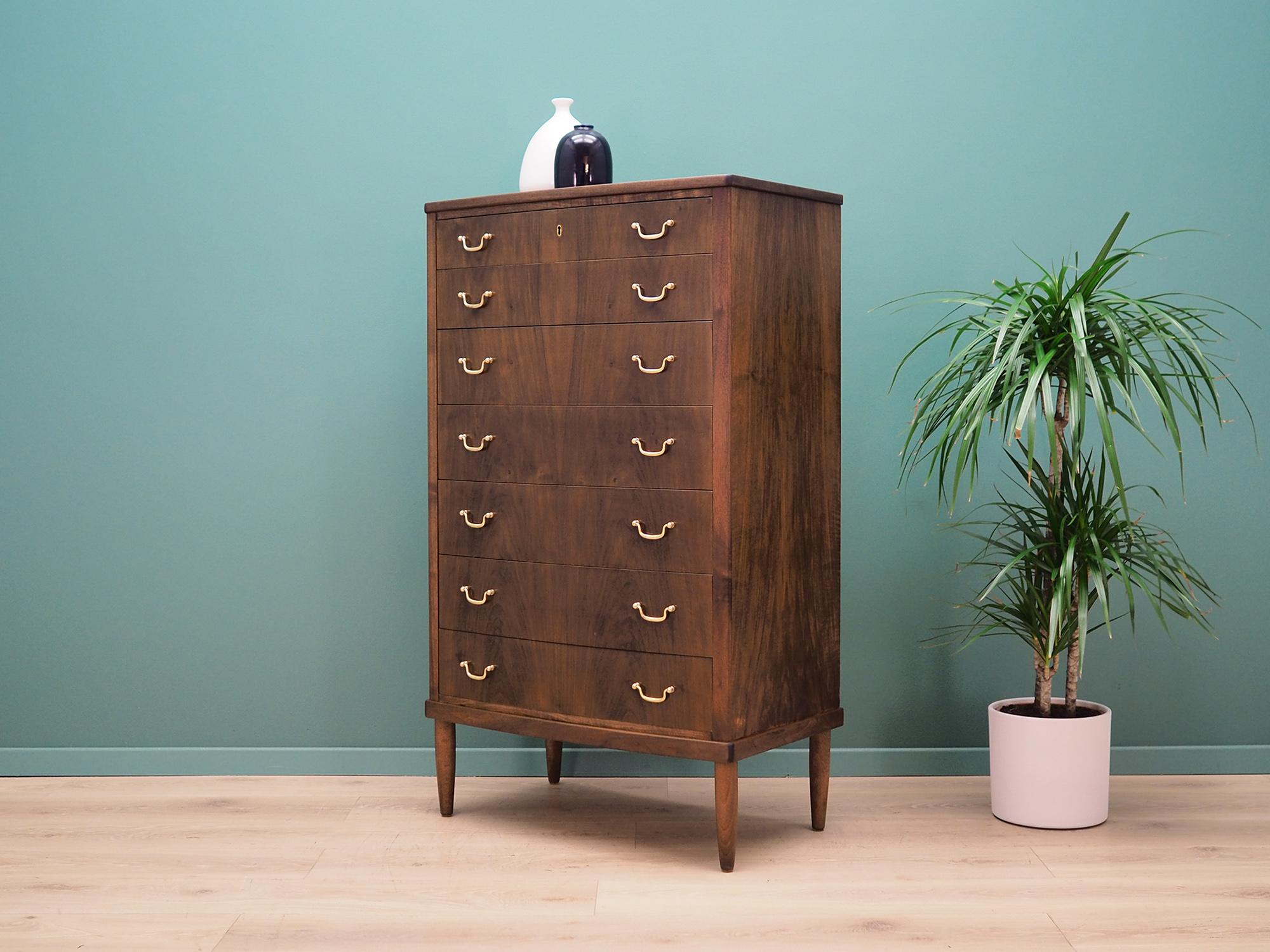 Late 20th Century Chest of Drawers Walnut, Danish Design, 1960s For Sale