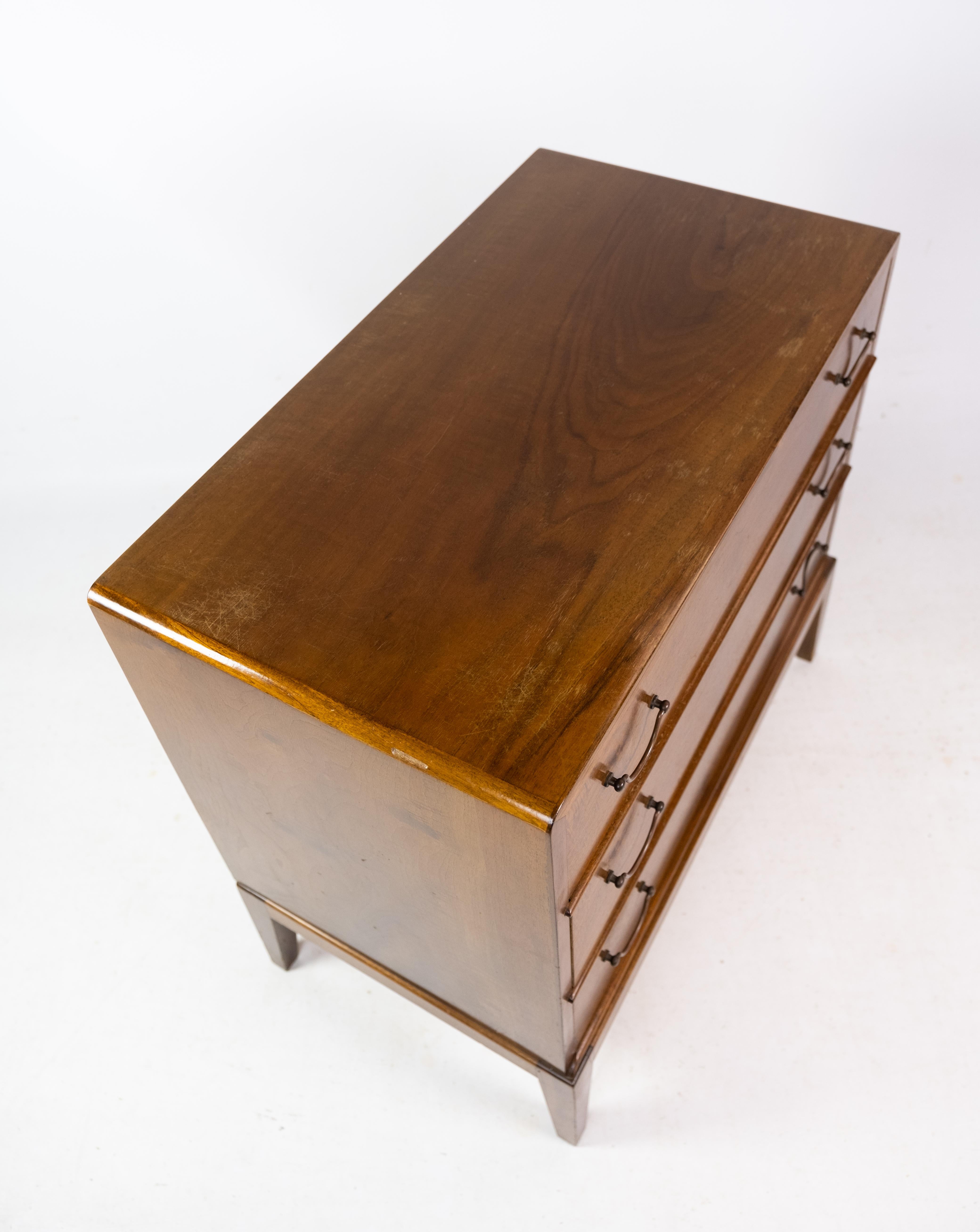 Chest of Drawers, Walnut Wood, Brass Handle, Danish Design, 1960 For Sale 1