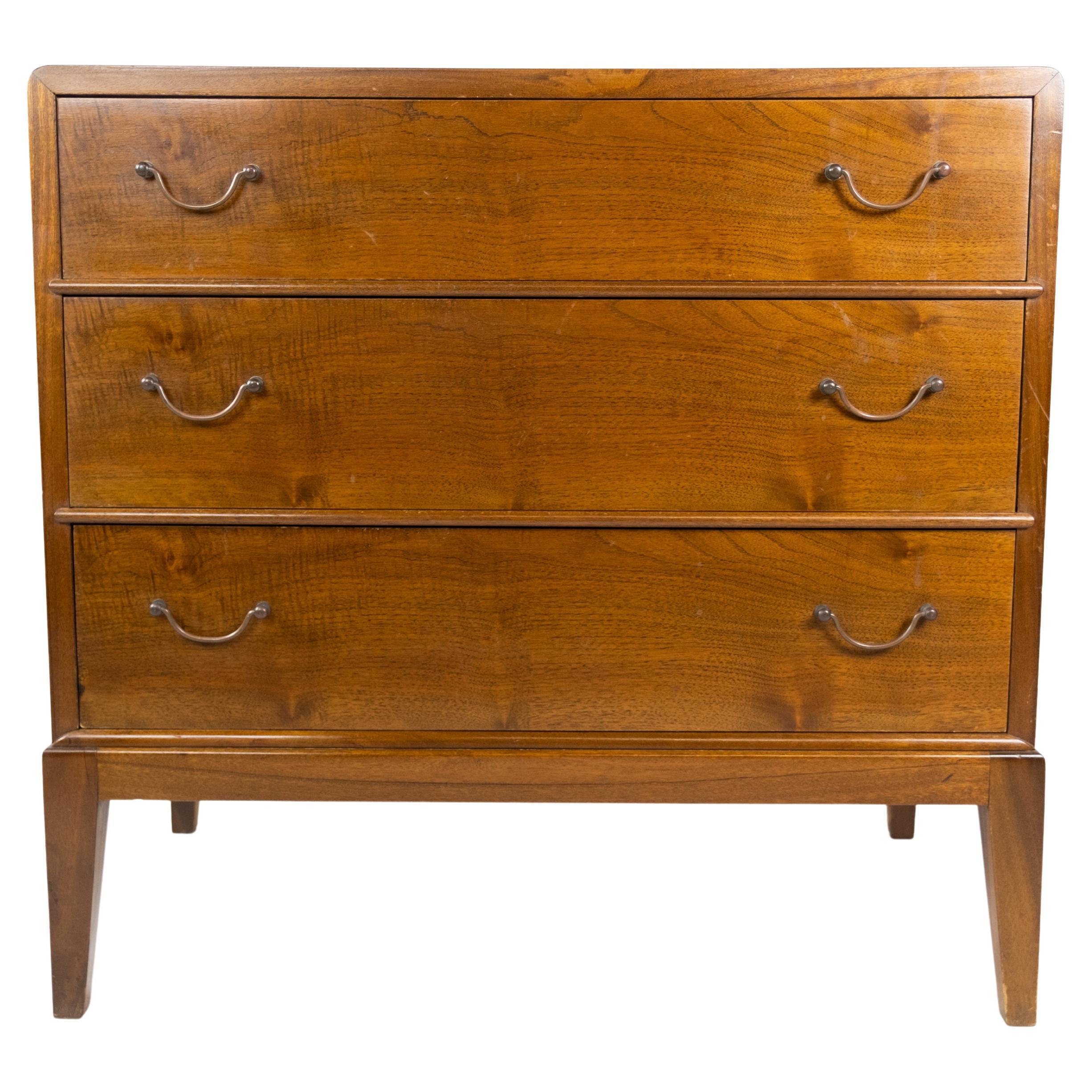 Chest of Drawers, Walnut Wood, Brass Handle, Danish Design, 1960