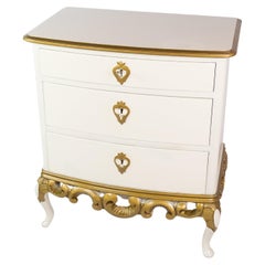 Chest of Drawers, White and Gold Painting, 1930s