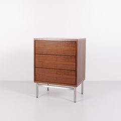Chest of Drawers With 3 Drawers In Walnut & Metal Legs By Skovby Møbelfabrik