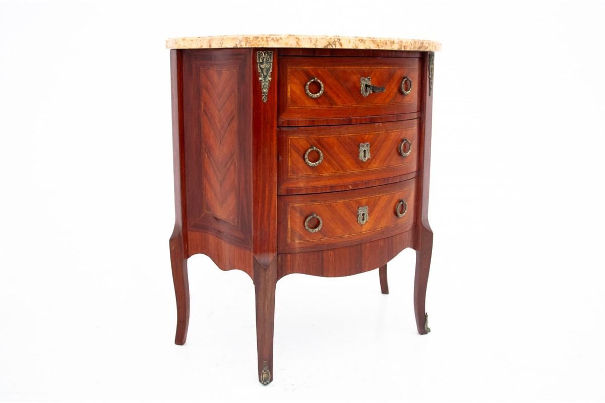 French Chest of drawers with a stone top, France, around 1870. For Sale