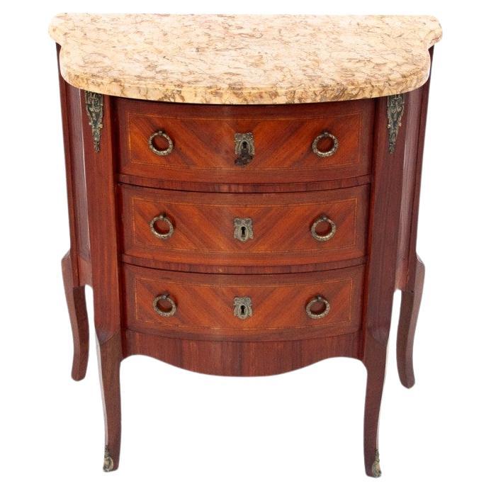 Chest of drawers with a stone top, France, around 1870. For Sale