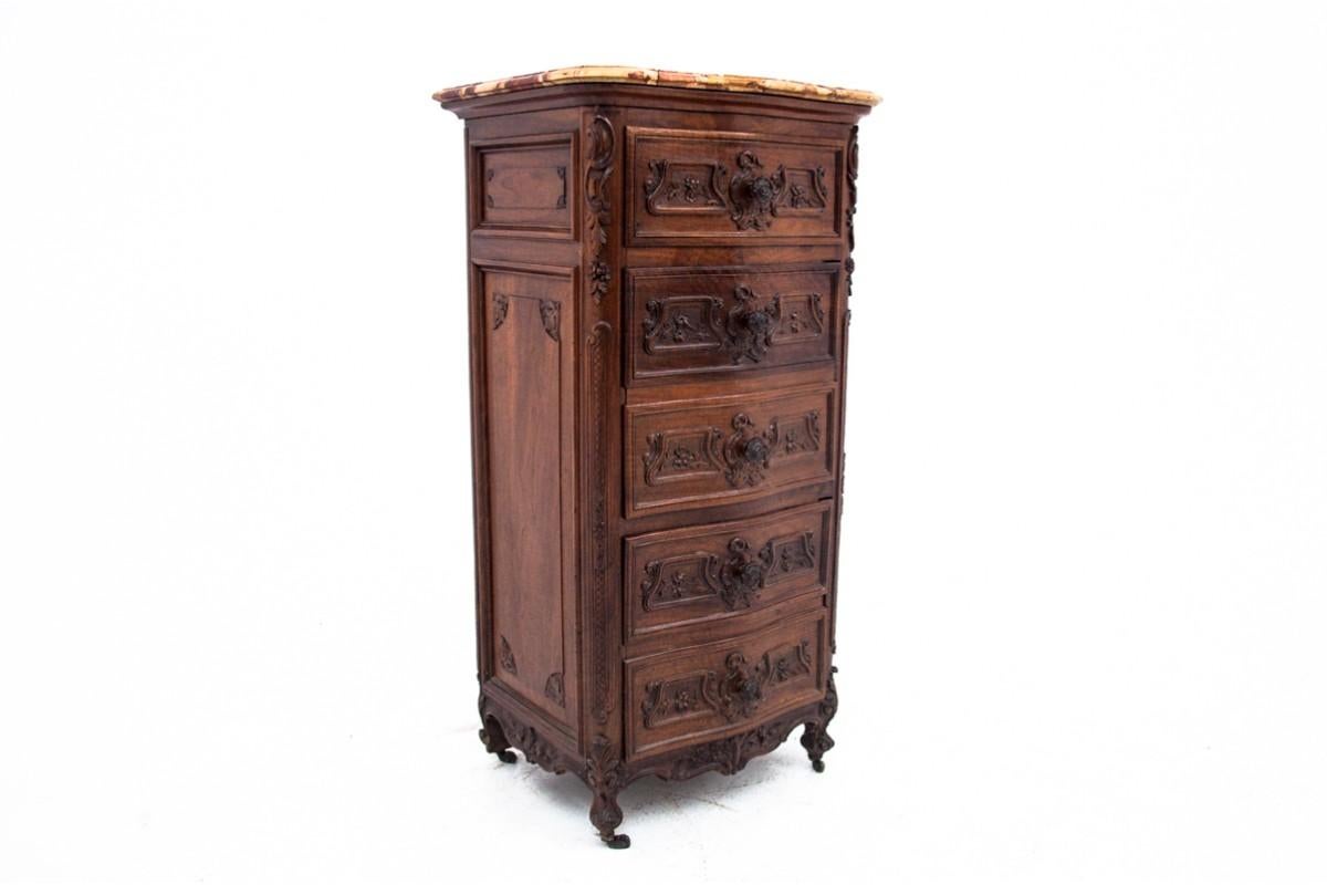 Chest of Drawers with a Stone Top, Tallboy, France, circa 1910 1