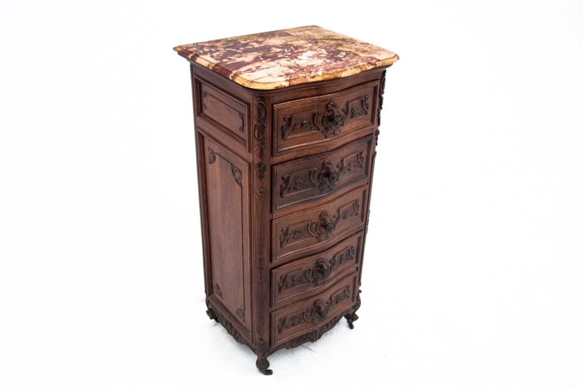 Chest of Drawers with a Stone Top, Tallboy, France, circa 1910 2