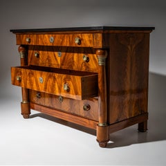 Chest of Drawers with Black Marble Top, Restoration Period, France, Circa 1830