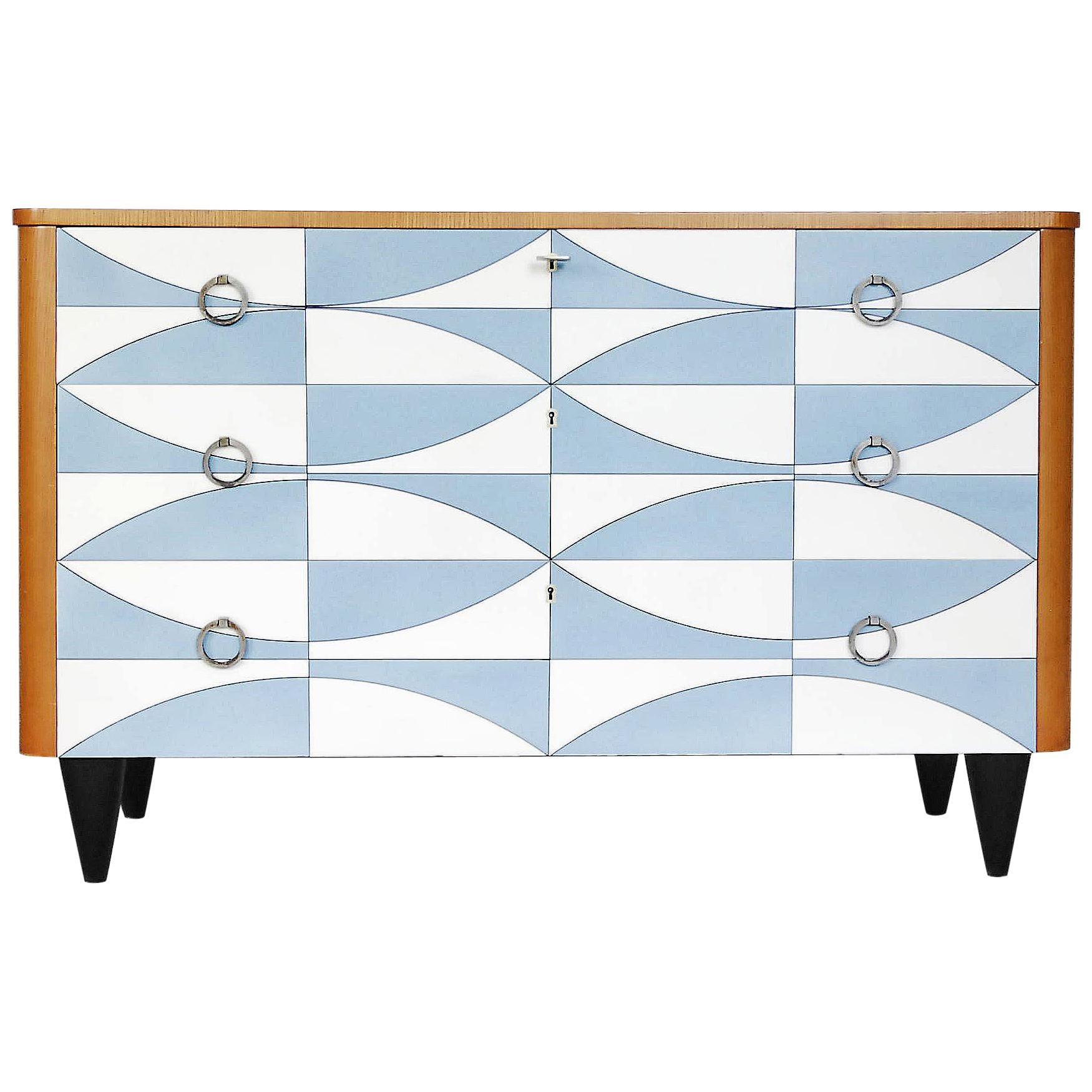 Chest of Drawers with Handcrafted Pattern, 1960s