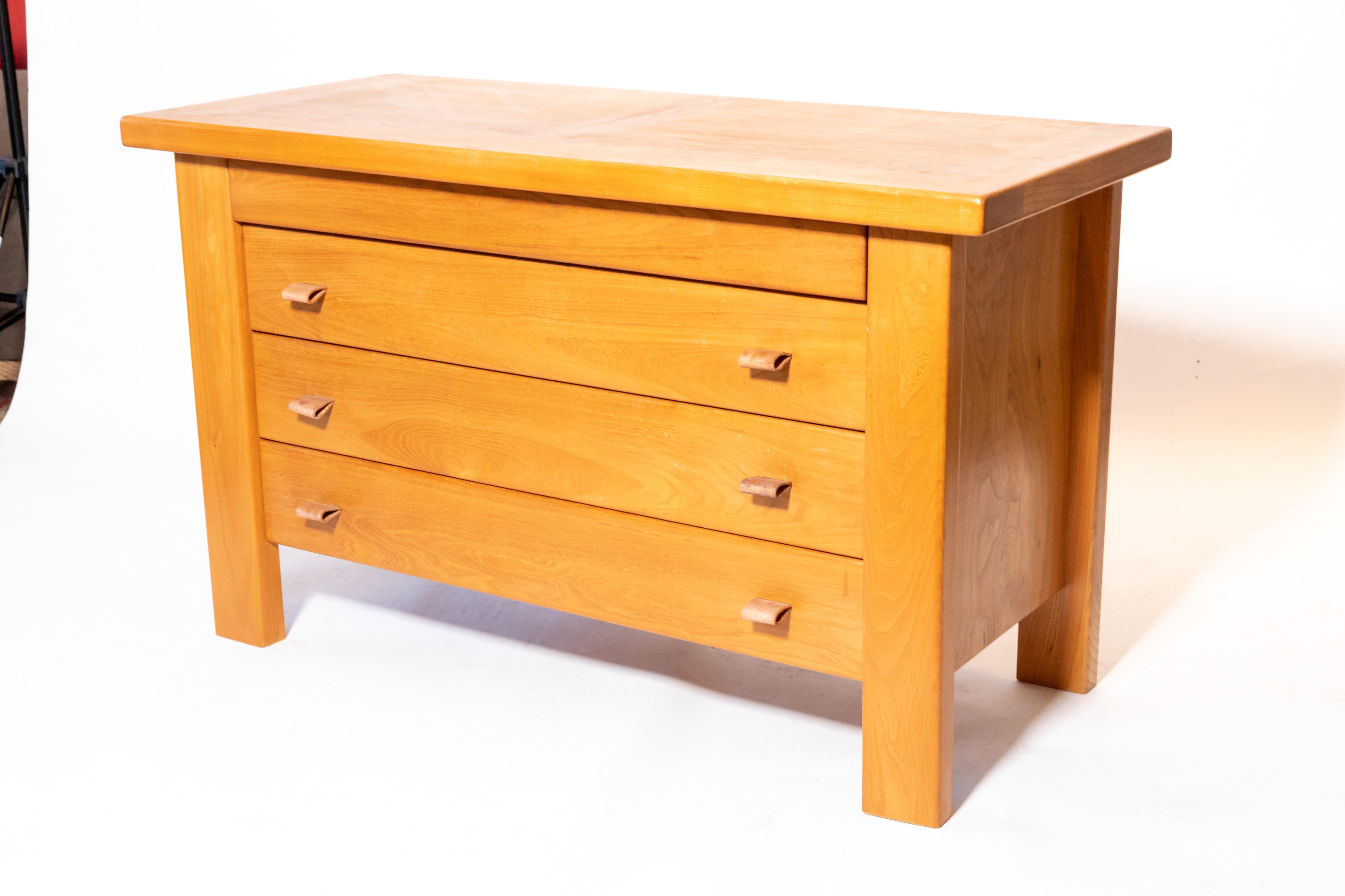 Pierre Chapo Chest of Drawers with Leather Pulls, France, 1960s In Good Condition In New York City, NY