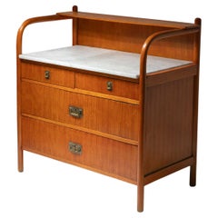 Chest of Drawers with Marble Top, Italy, 1950s