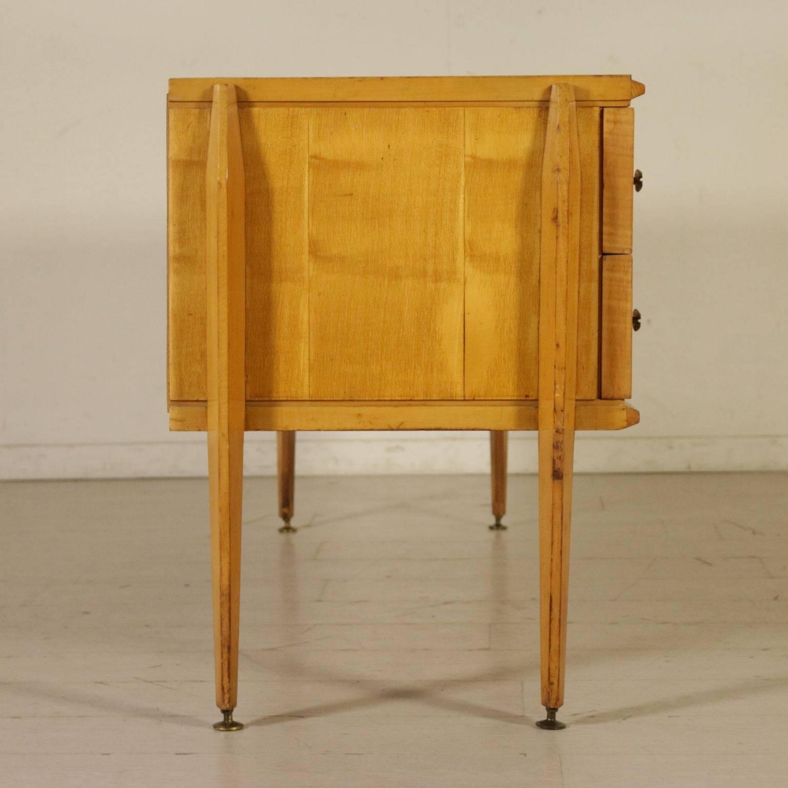 Chest of Drawers with Mirror Maple Beech Vintage, Italy, 1950s-1960s 11