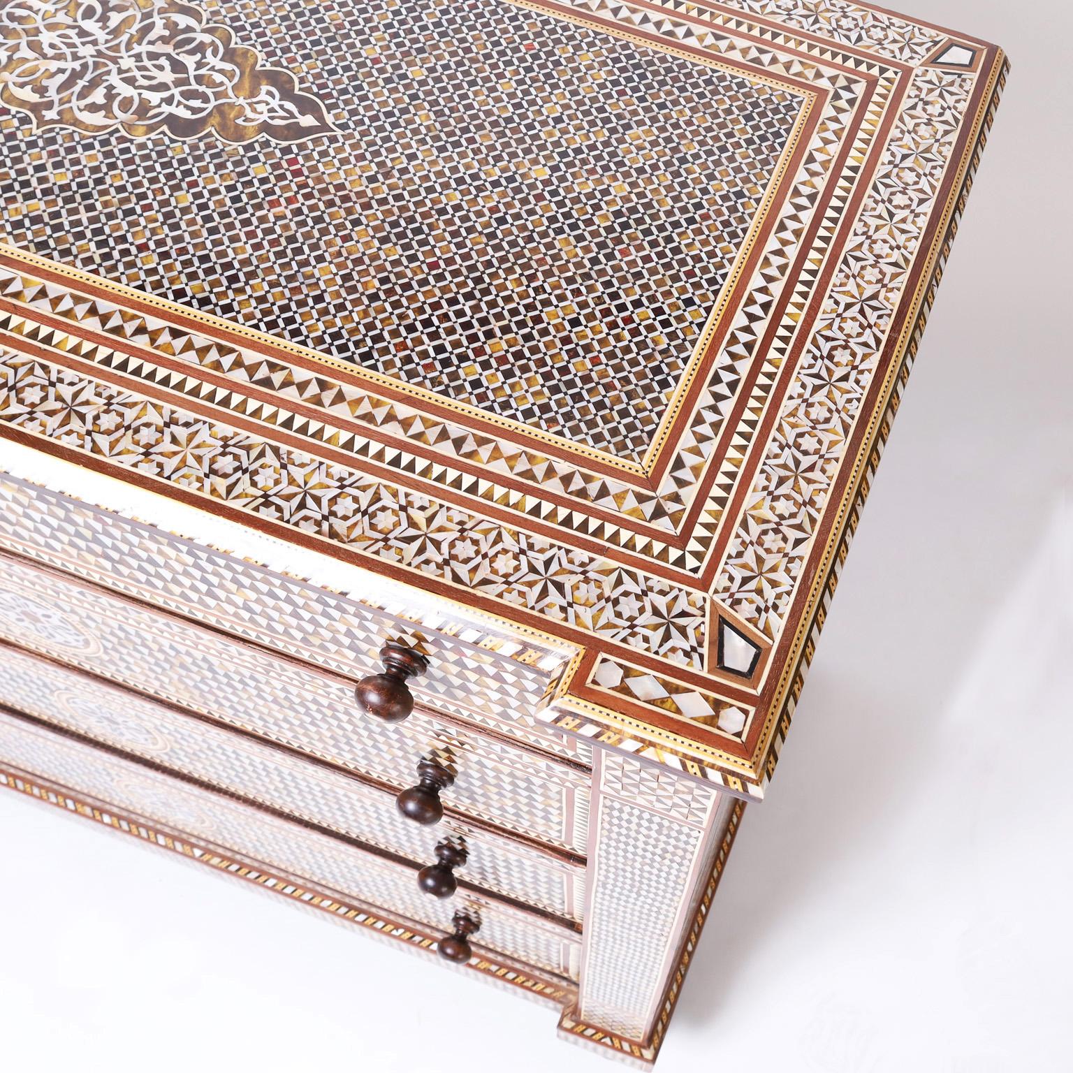 Moroccan Chest of Drawers with Mother of Pearl Marquetry