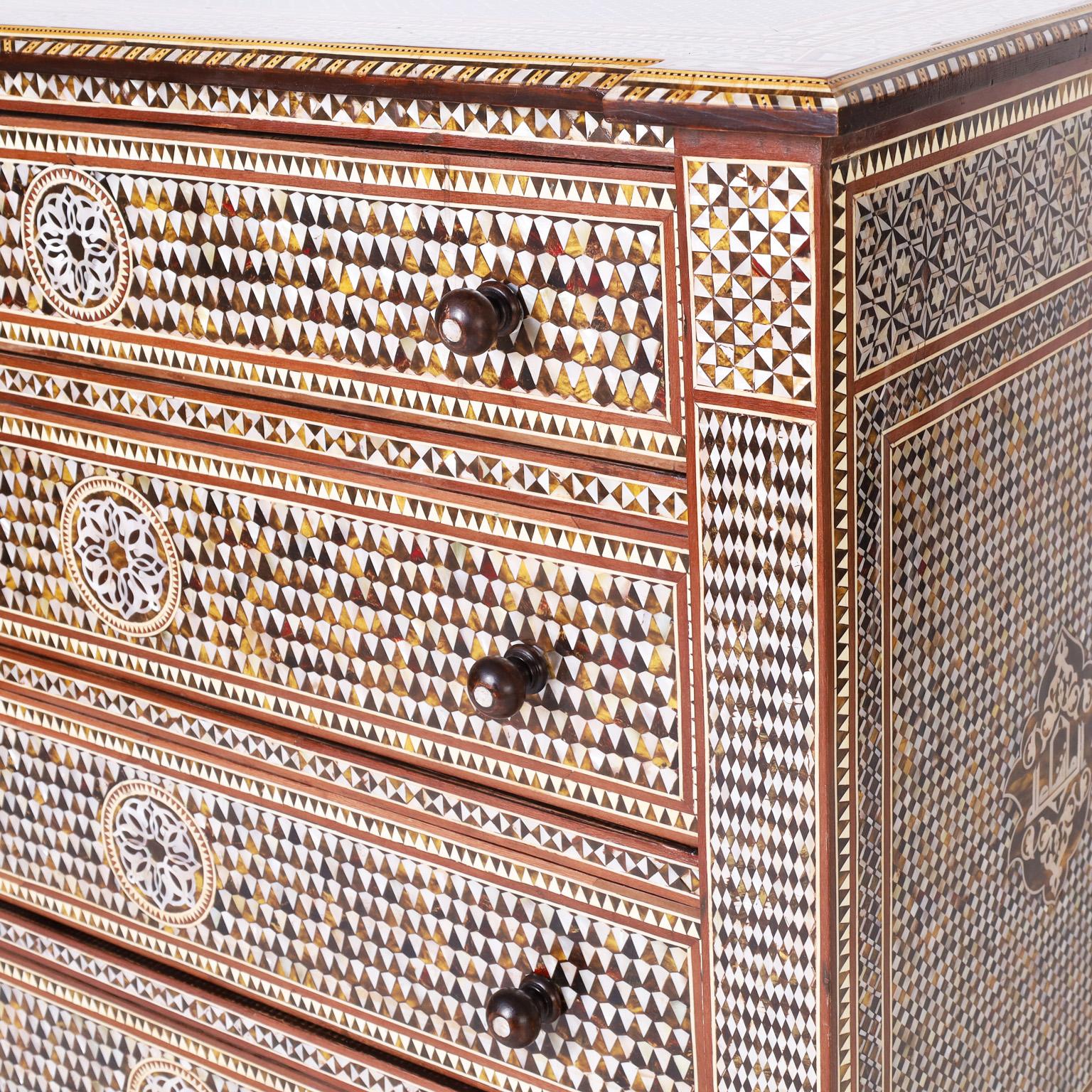 Inlay Chest of Drawers with Mother of Pearl Marquetry