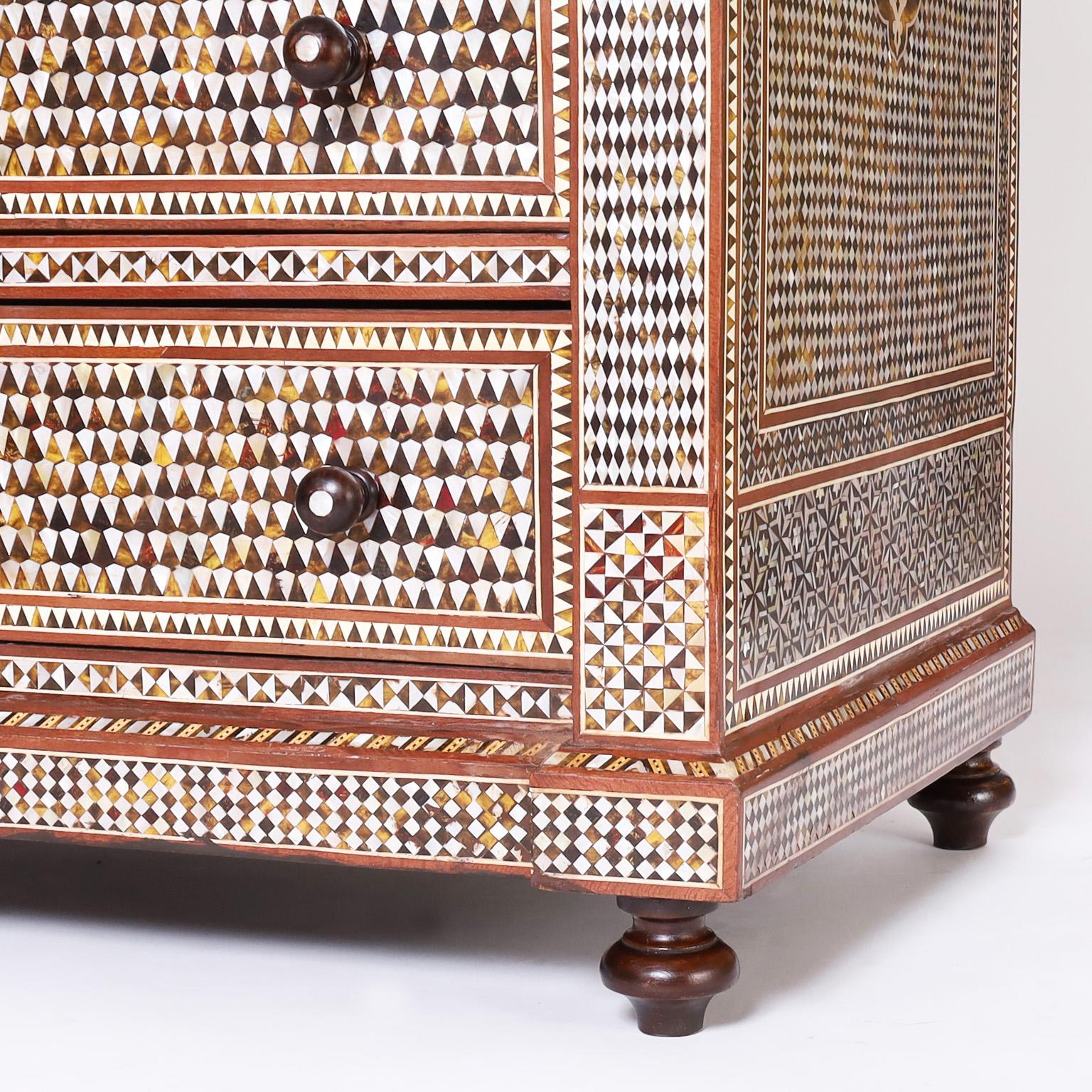 Mother-of-Pearl Chest of Drawers with Mother of Pearl Marquetry