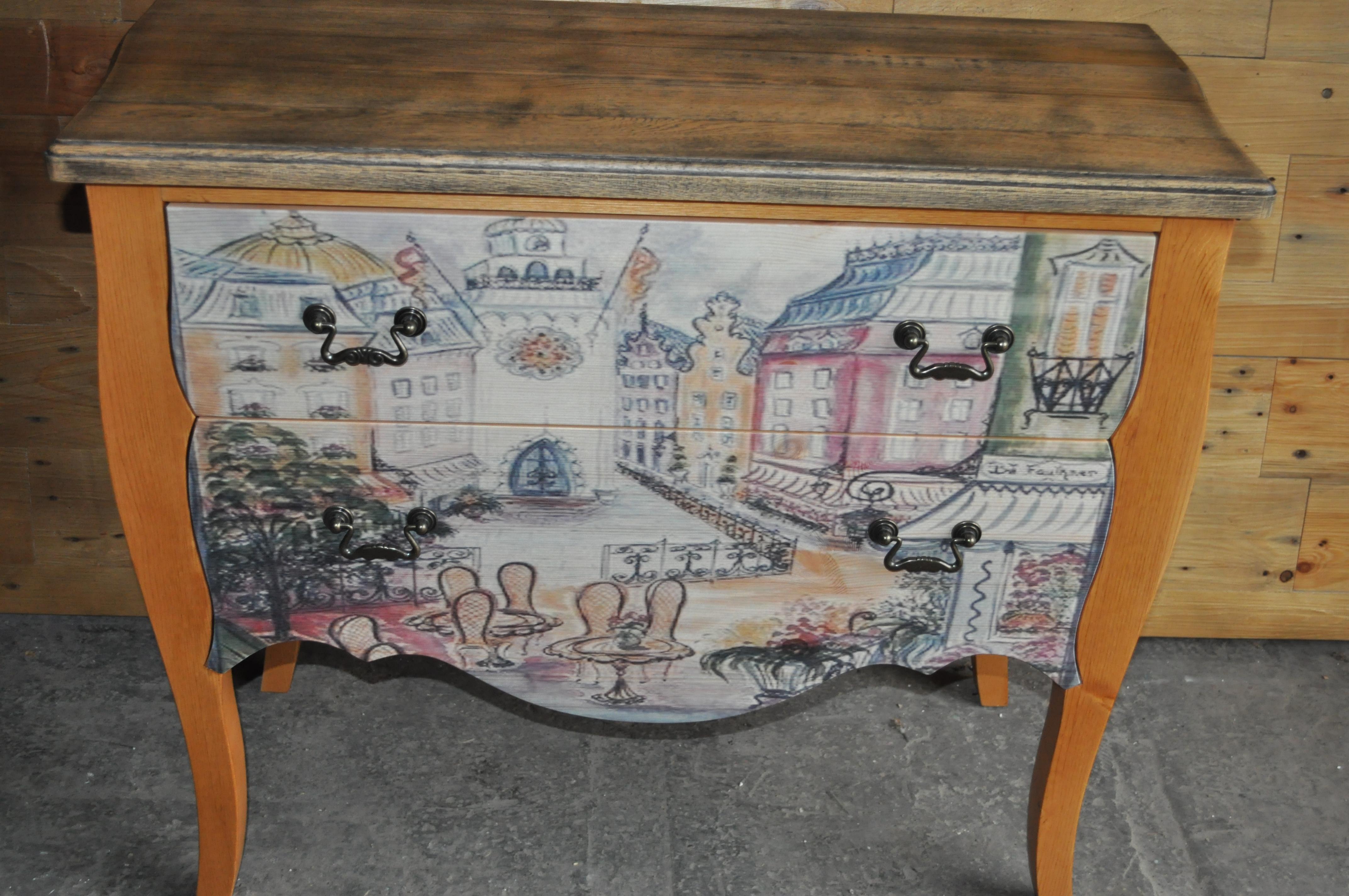 Chest of Drawers with Paris Photo For Sale 2