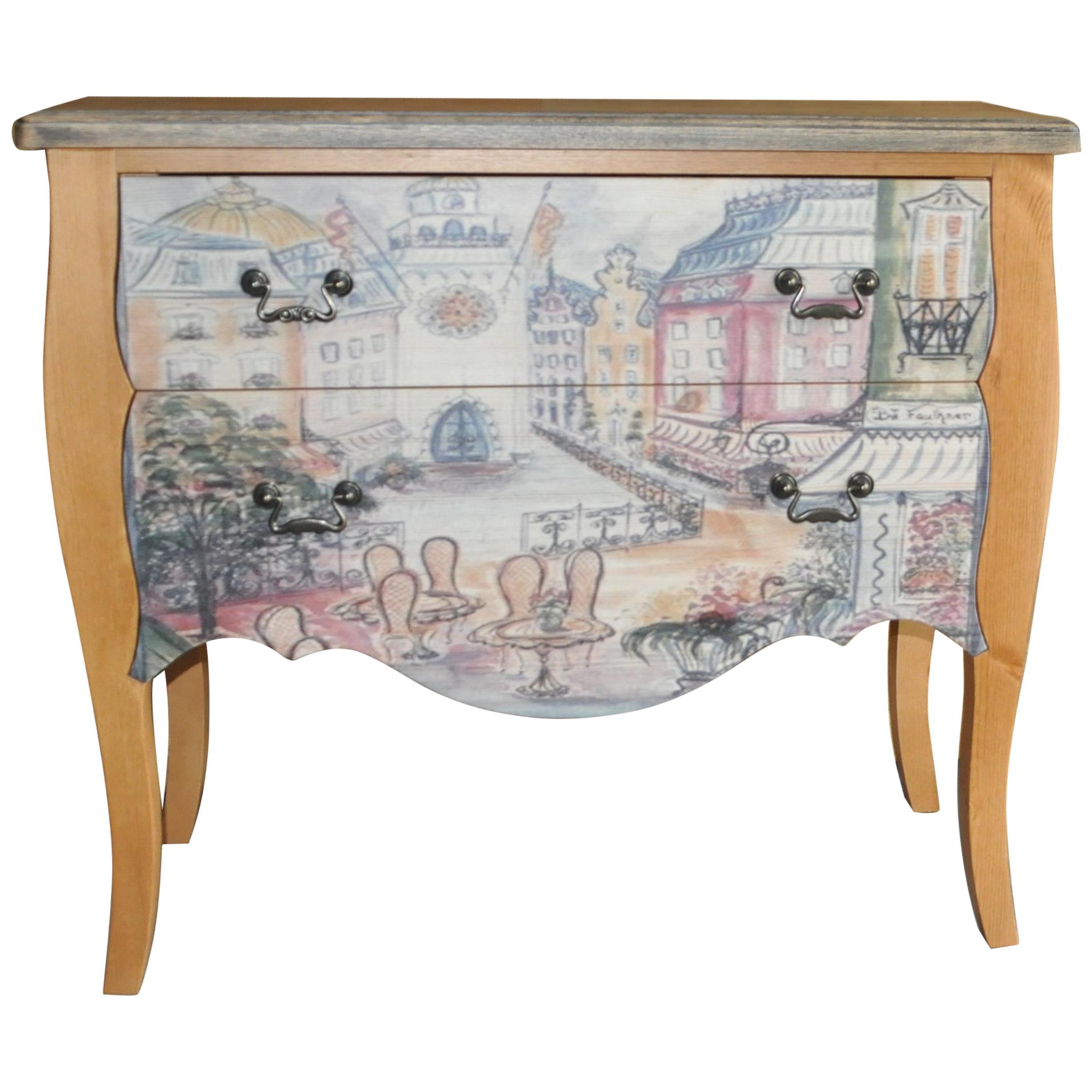 Chest of Drawers with Paris Photo For Sale