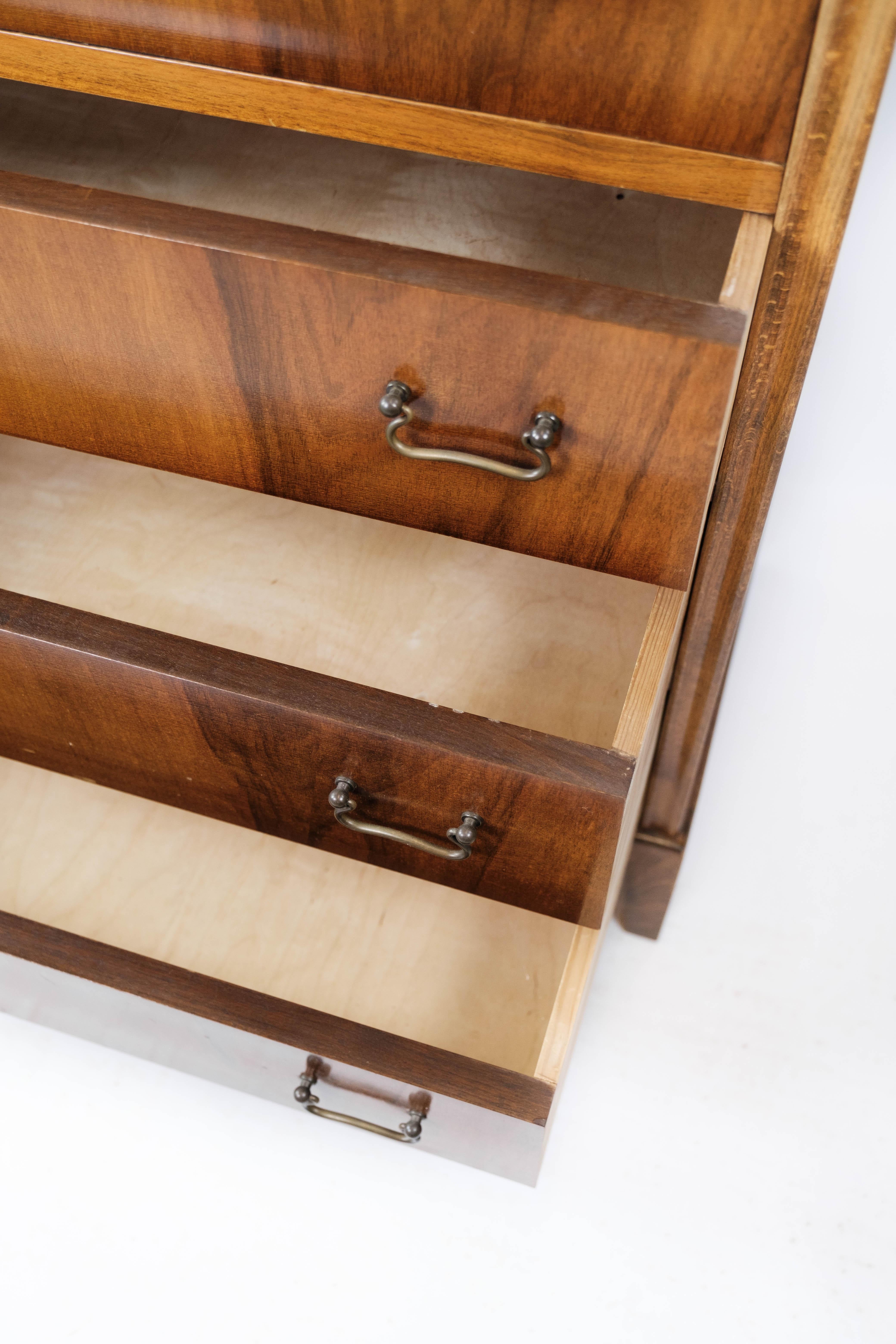 Chest of Drawers with Six Drawers of Walnut, Designed by Frits Henningsen, 1960s 5