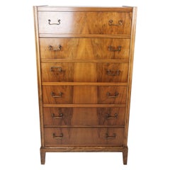 Chest of Drawers with Six Drawers of Walnut, Designed by Frits Henningsen, 1960s