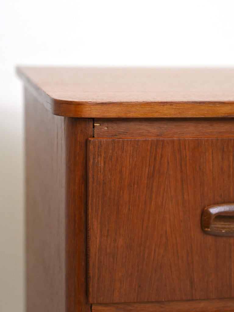 Chest of Drawers with Three Drawers in Teak Wood For Sale at 1stDibs