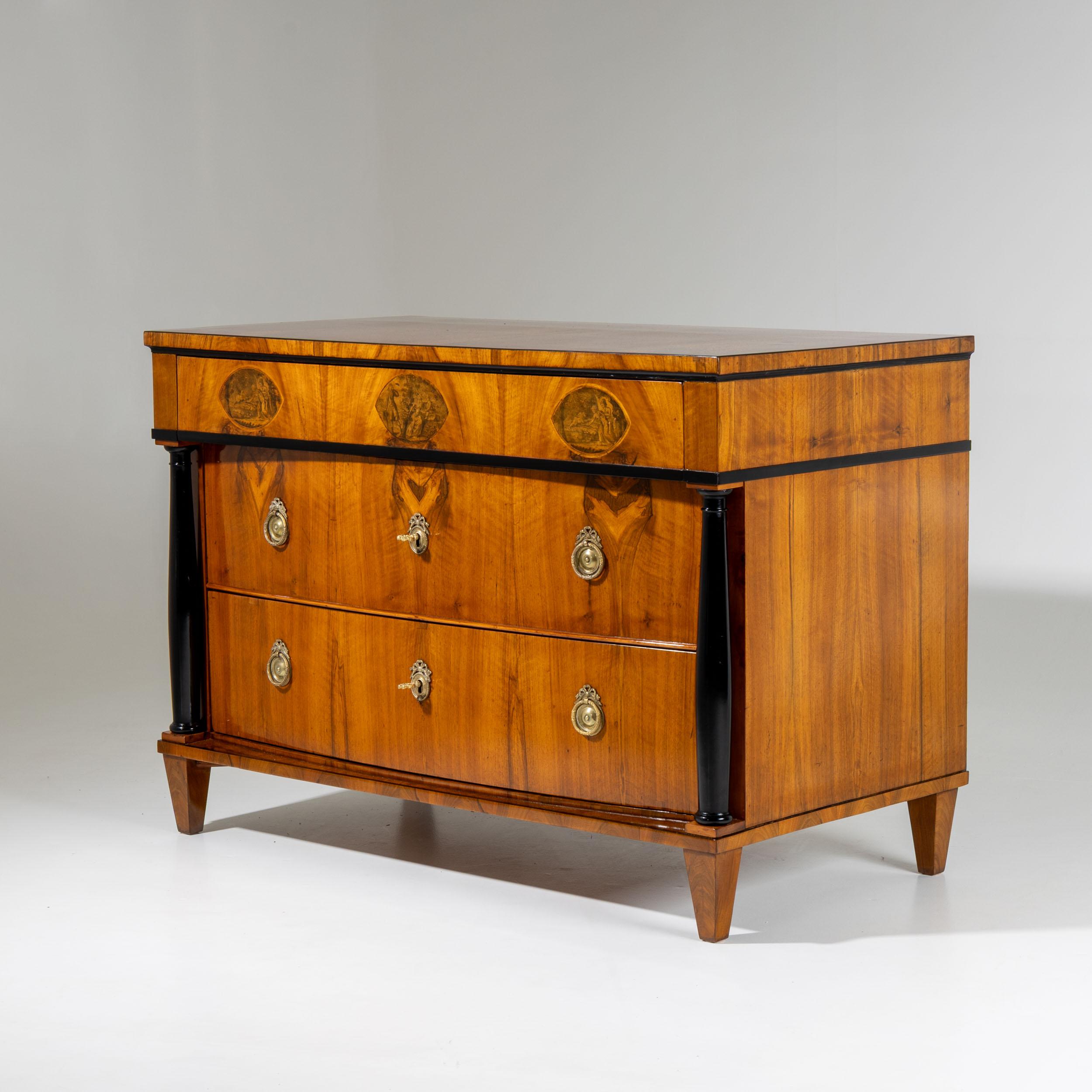 Chest of Drawers with Transfer Decoration, Southern Germany, circa 1820 en vente 3