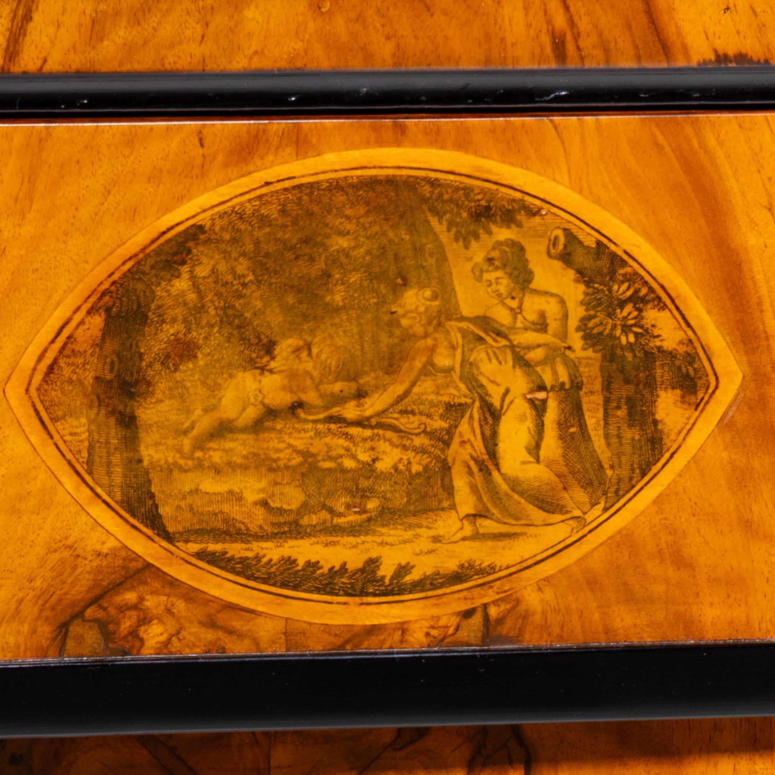 XIXe siècle Chest of Drawers with Transfer Decoration, Southern Germany, circa 1820 en vente