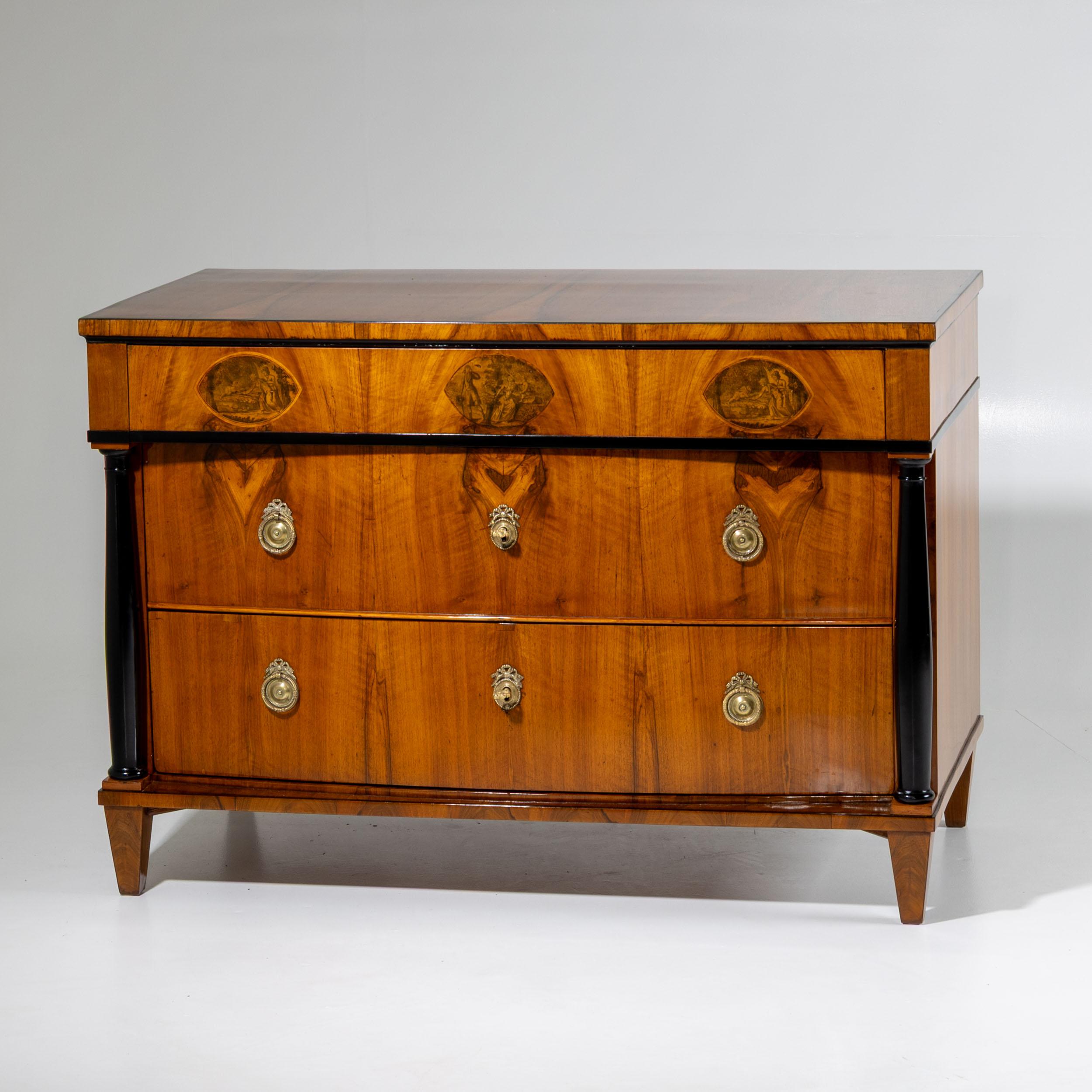 Bronze Chest of Drawers with Transfer Decoration, Southern Germany, circa 1820 en vente