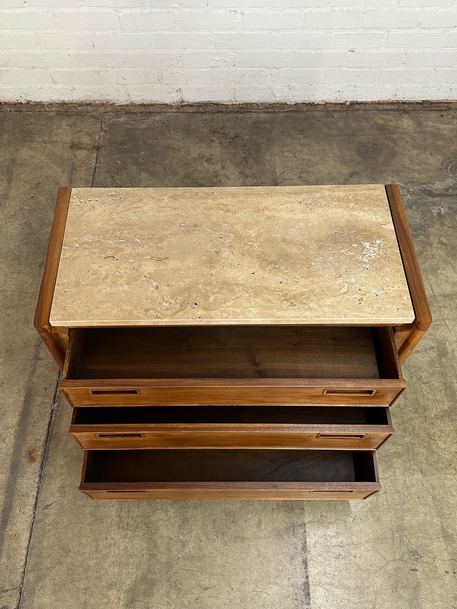 Mid-Century Modern Chest of drawers with Travertine Surface For Sale