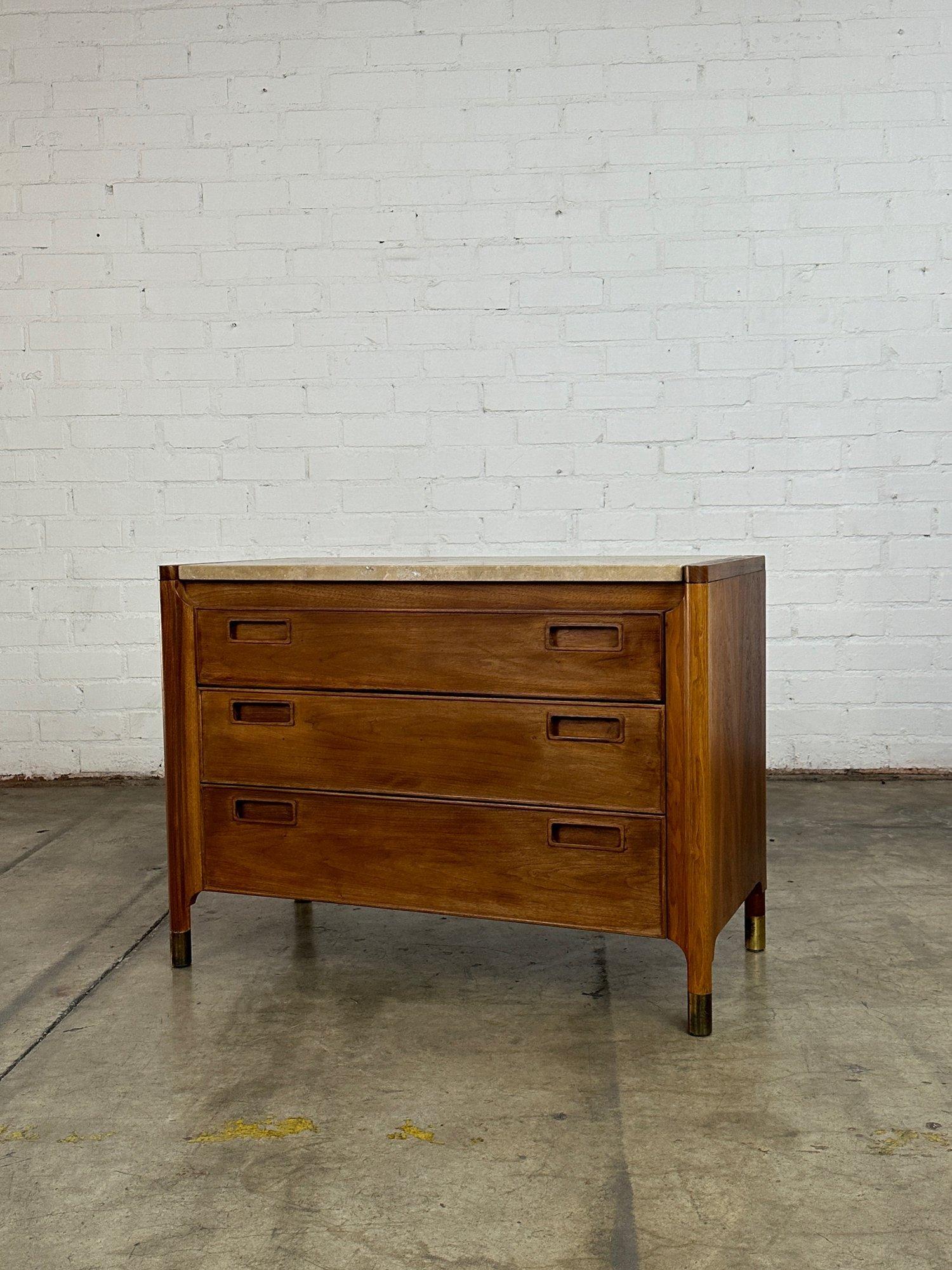 Mid-20th Century Chest of drawers with Travertine Surface For Sale