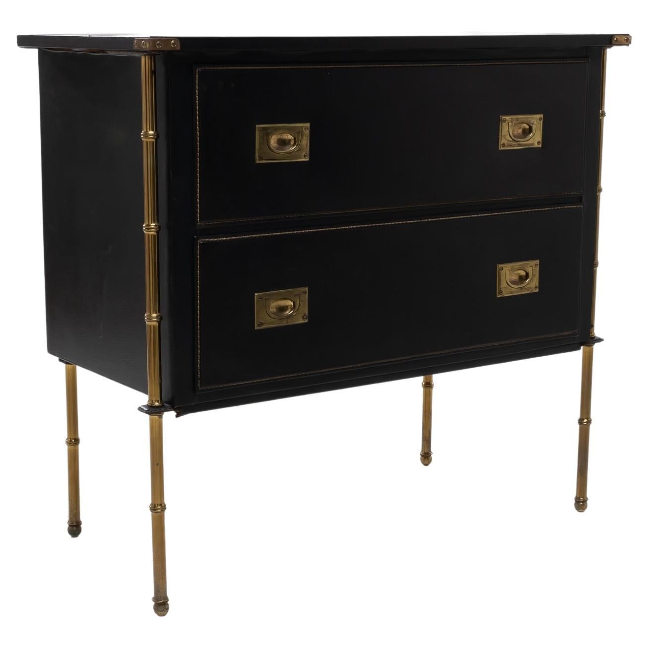Chest of Drawers with Two Drawers by Jacques Adnet, France For Sale