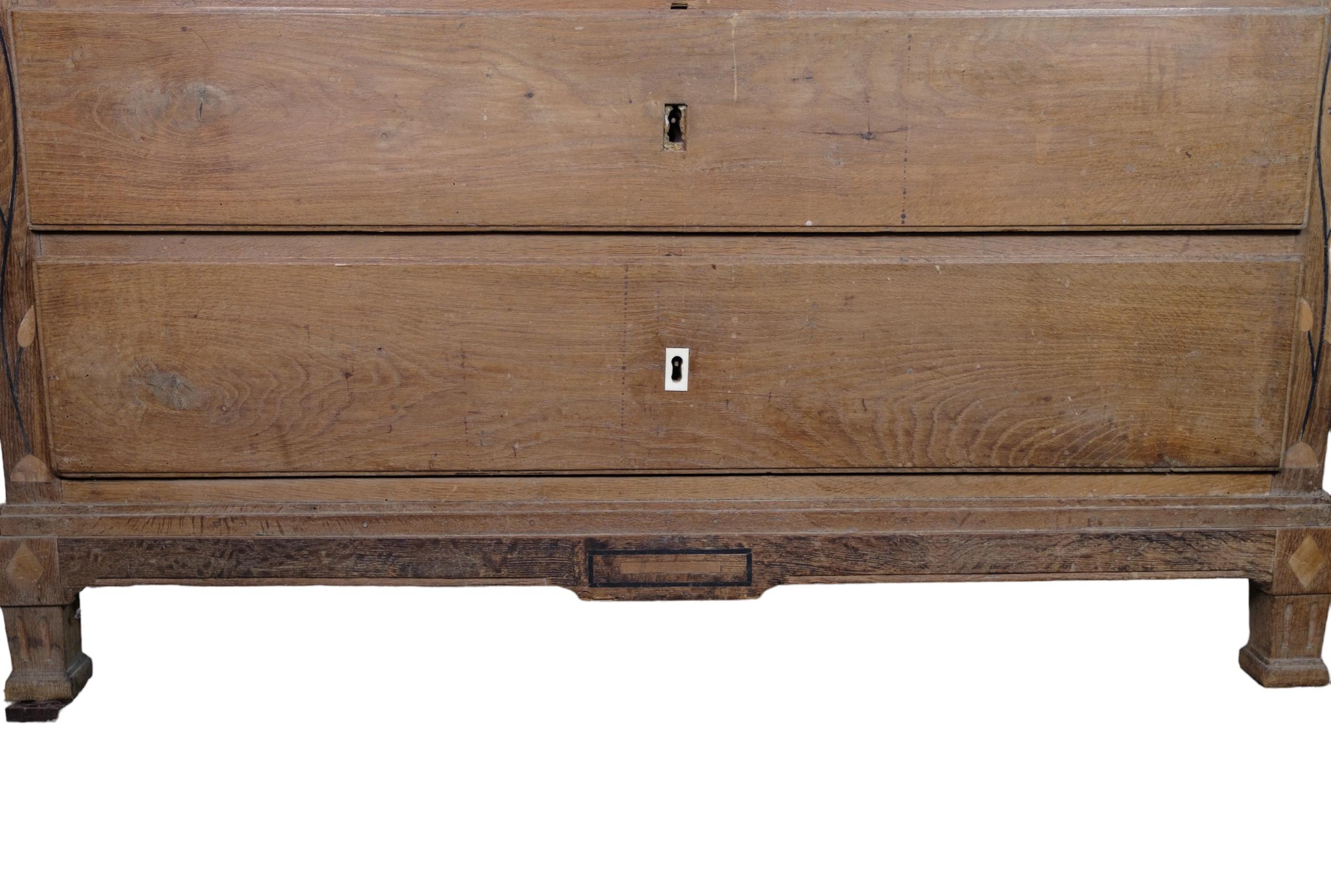 Danish Chest of drawers with upper cabinet in Oak of Frisian style from the 1820 For Sale