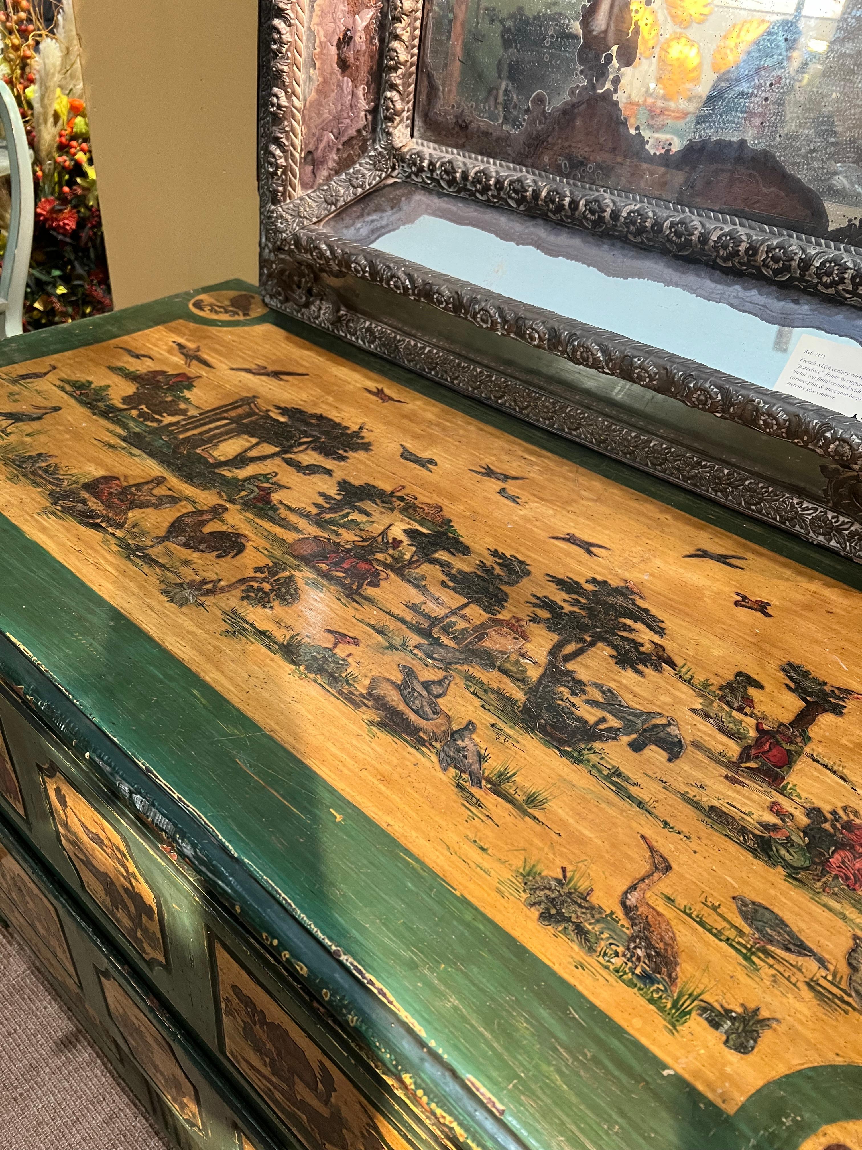Cassettiera con decori in stile Arte Povera In condizioni buone in vendita a PARIS, FR