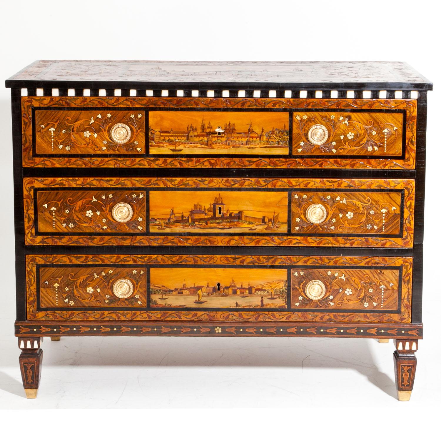 Chest of Drawers with Views of Moscow, Russia, Second Half of the 18th Century 9