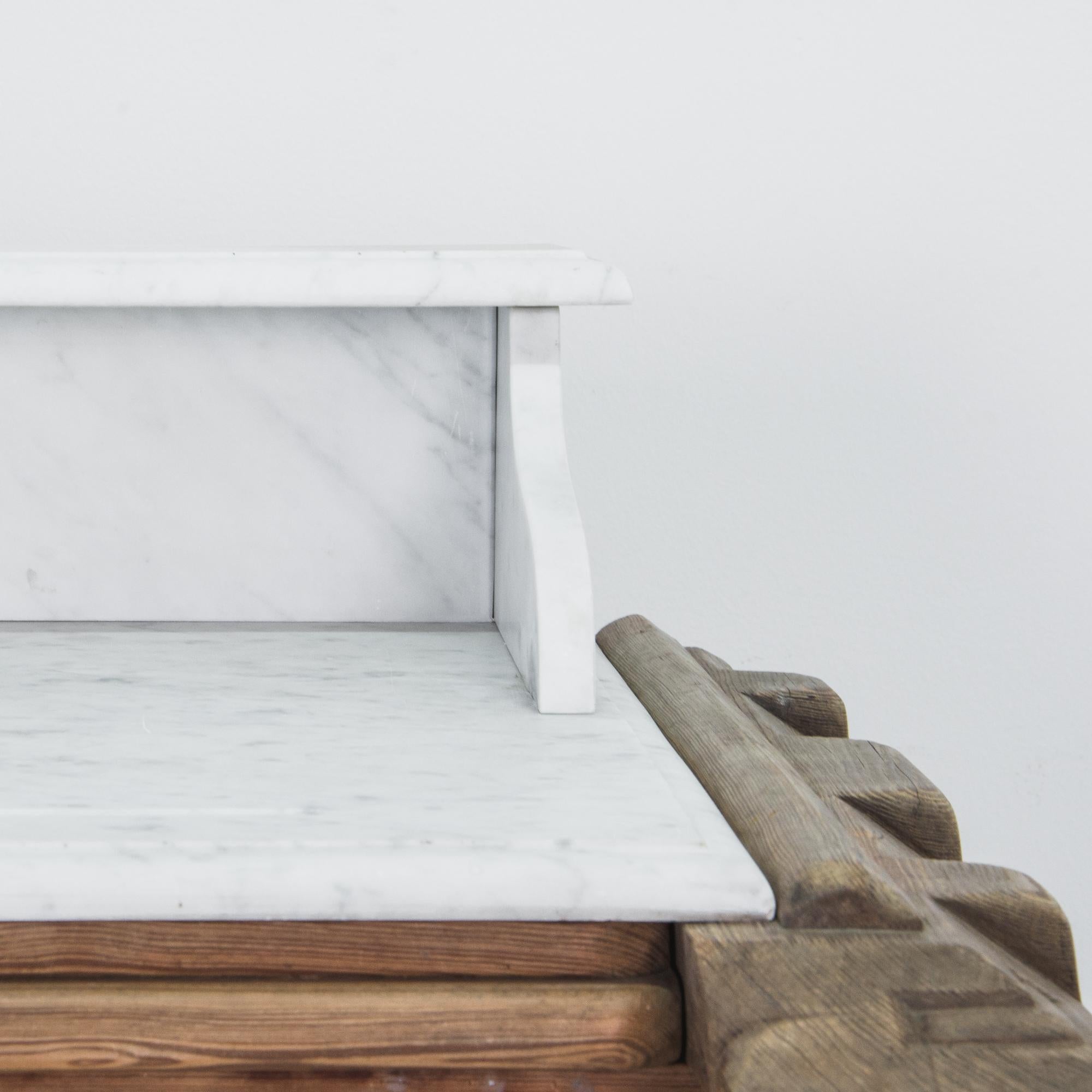 Belgian Chest of Drawers with White Marble Top