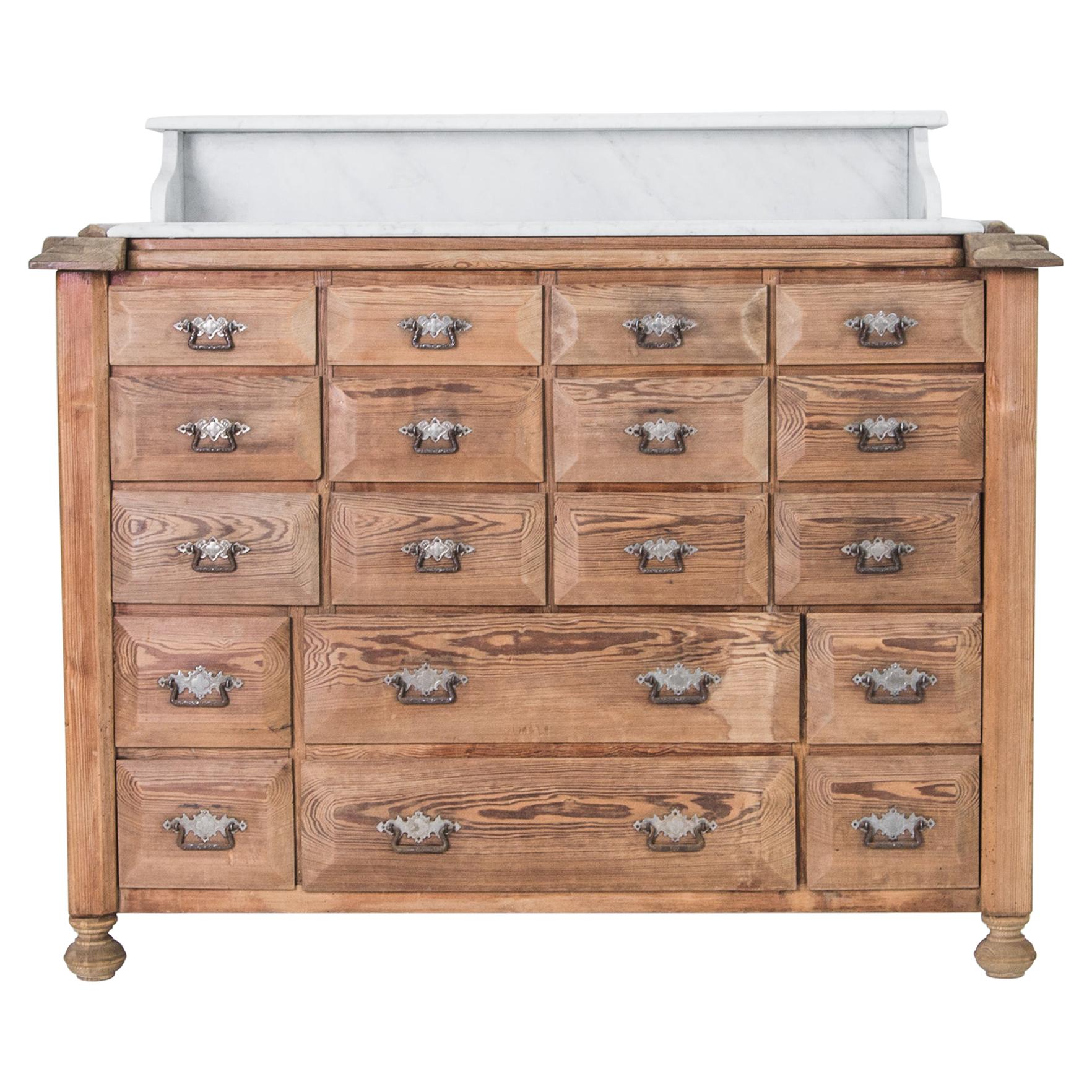 Chest of Drawers with White Marble Top