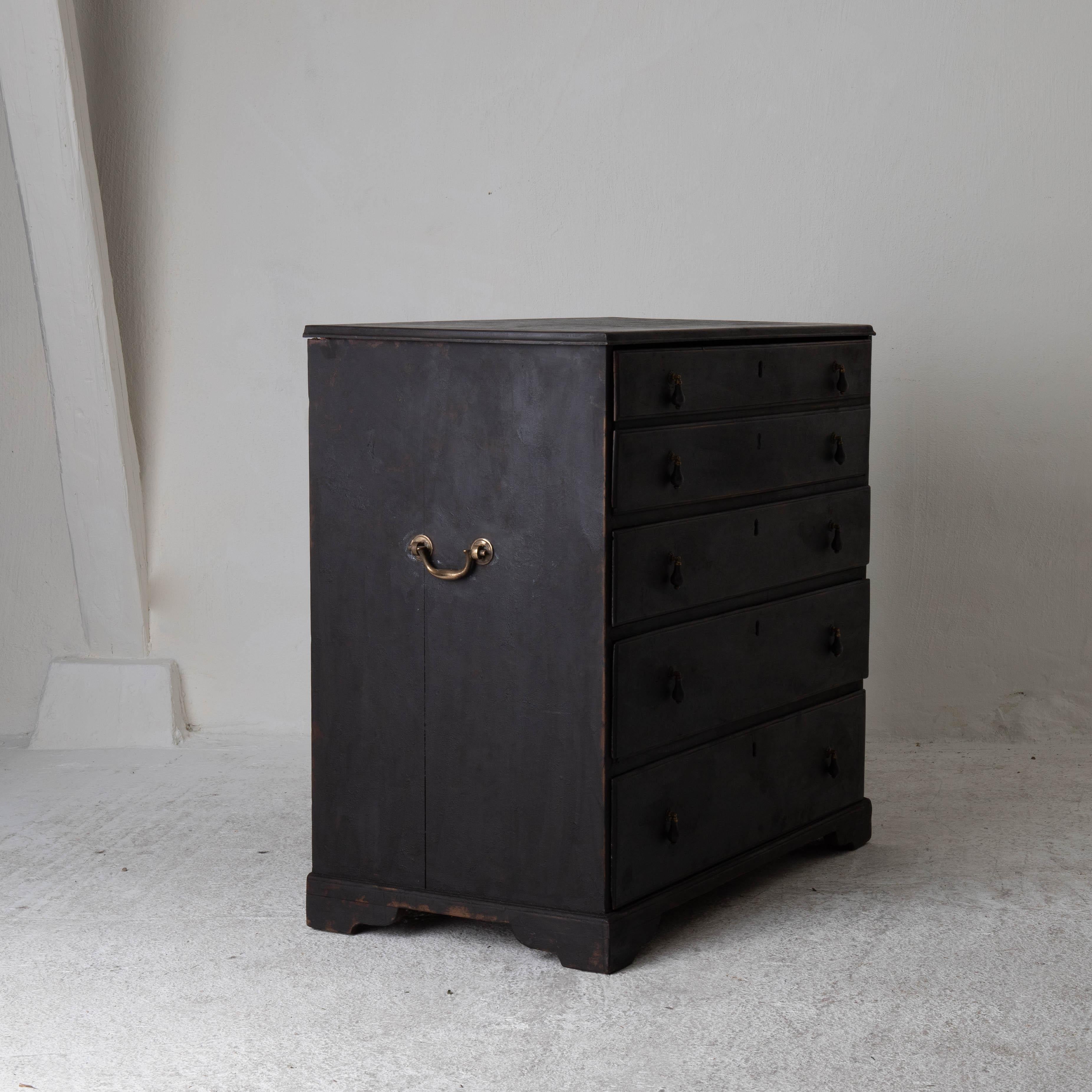 Chest of Drawers Writing Desk Top Black English 18th Century England 5