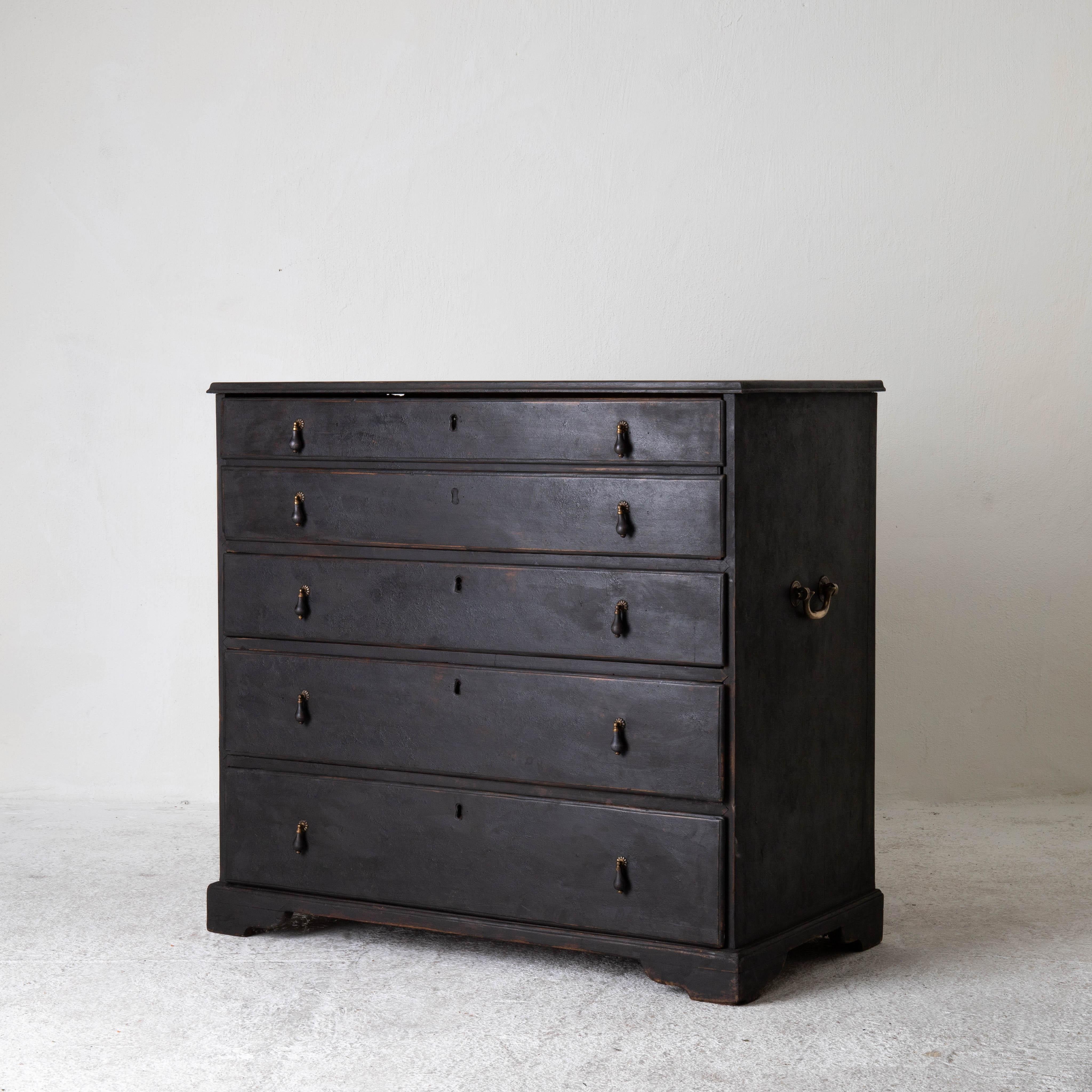 Chest of Drawers Writing Desk Top Black English 18th Century England In Good Condition In New York, NY