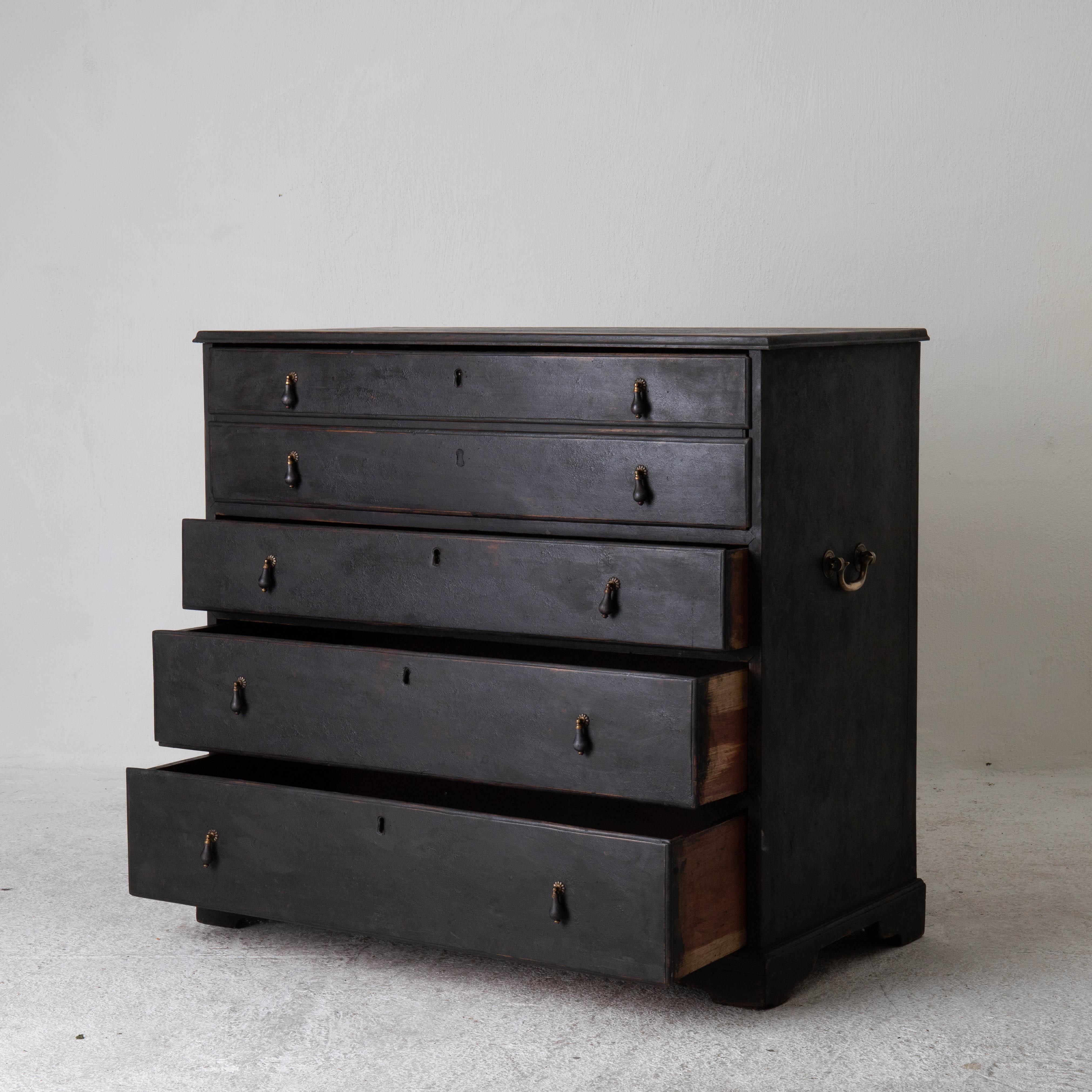 Chest of Drawers Writing Desk Top Black English 18th Century England 1