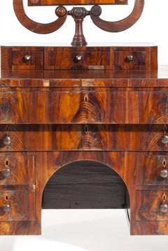 Chest of drawers/writing table with dressing table in Noble Wood - 19th century