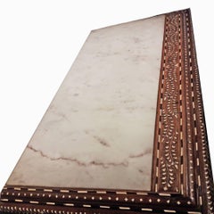 Chest of Drawers, Bone-Inlaid with Marble Top from India, 20th Century